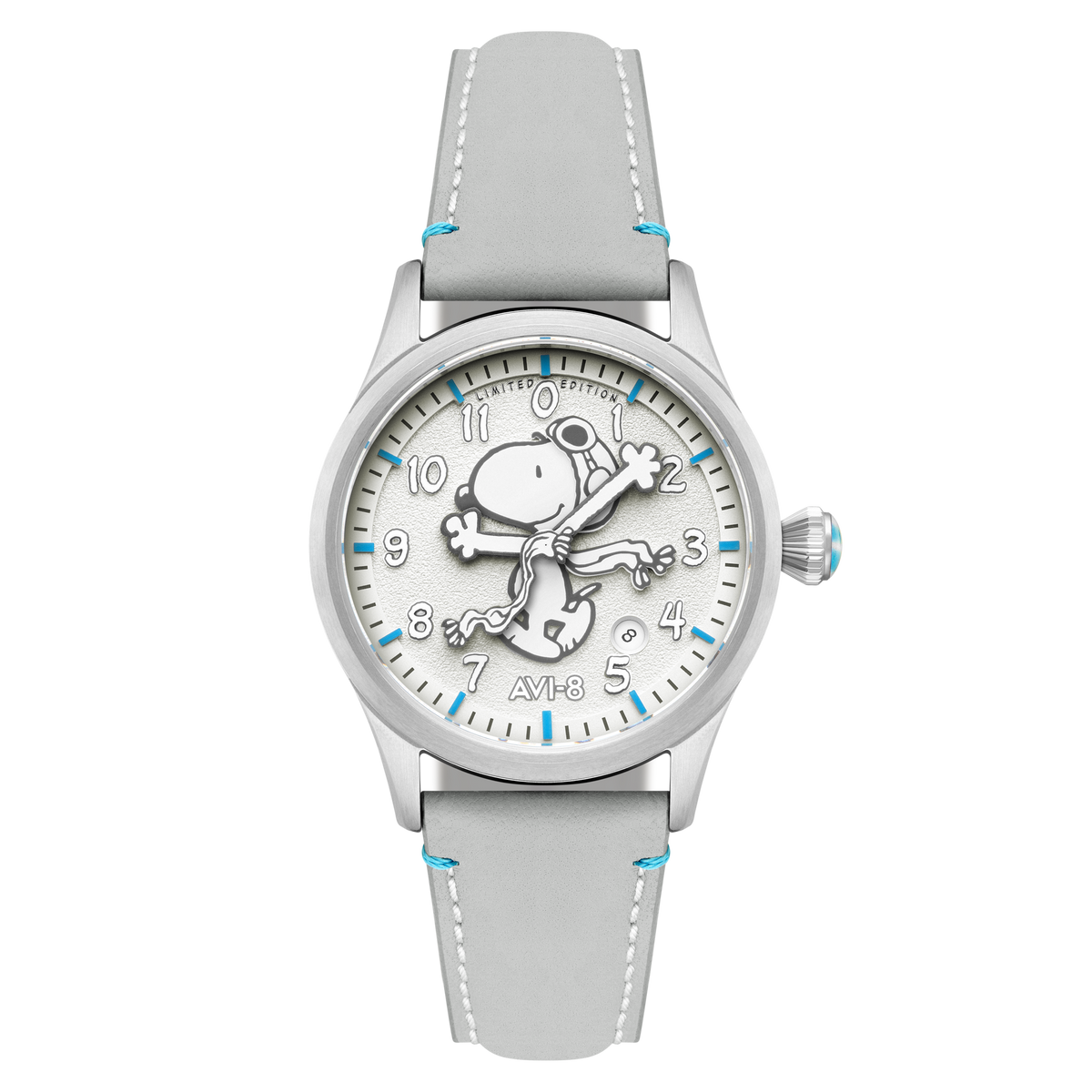 AVI-8 AVI-8 Flyboy Engineer Automatic Peanuts Snoopy Flying Ace Monotone Limited Edition Cloud Cover Men's Watch AV-4156-01