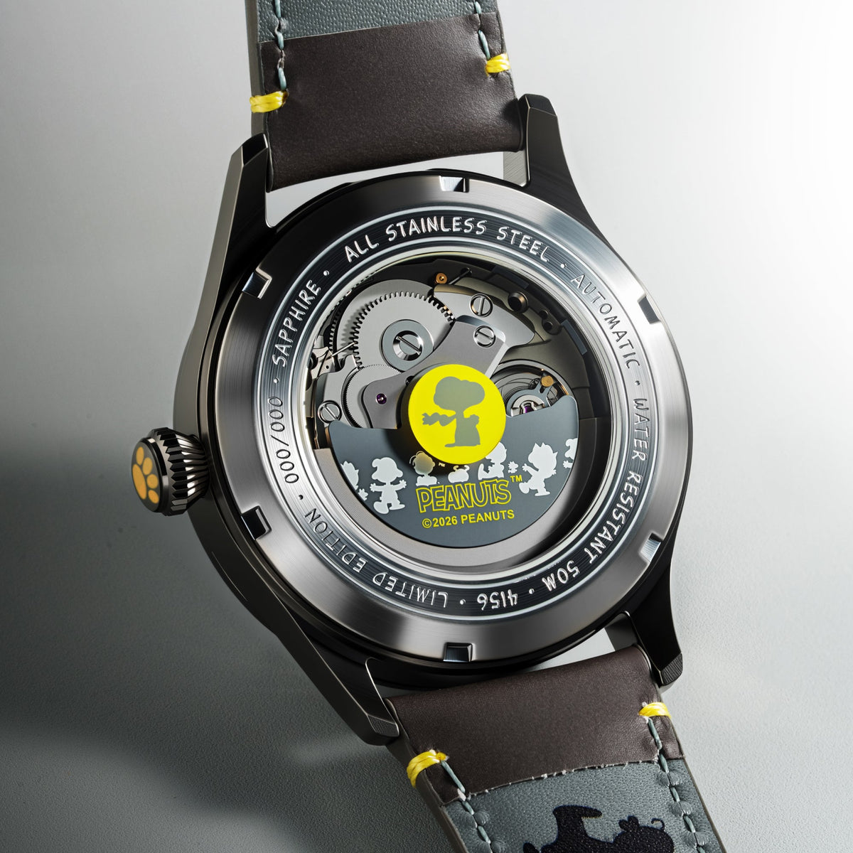 AVI-8 AVI-8 Flyboy Engineer Automatic Peanuts Snoopy Flying Ace Monotone Limited Edition Grey Glider Men's Watch AV-4156-03