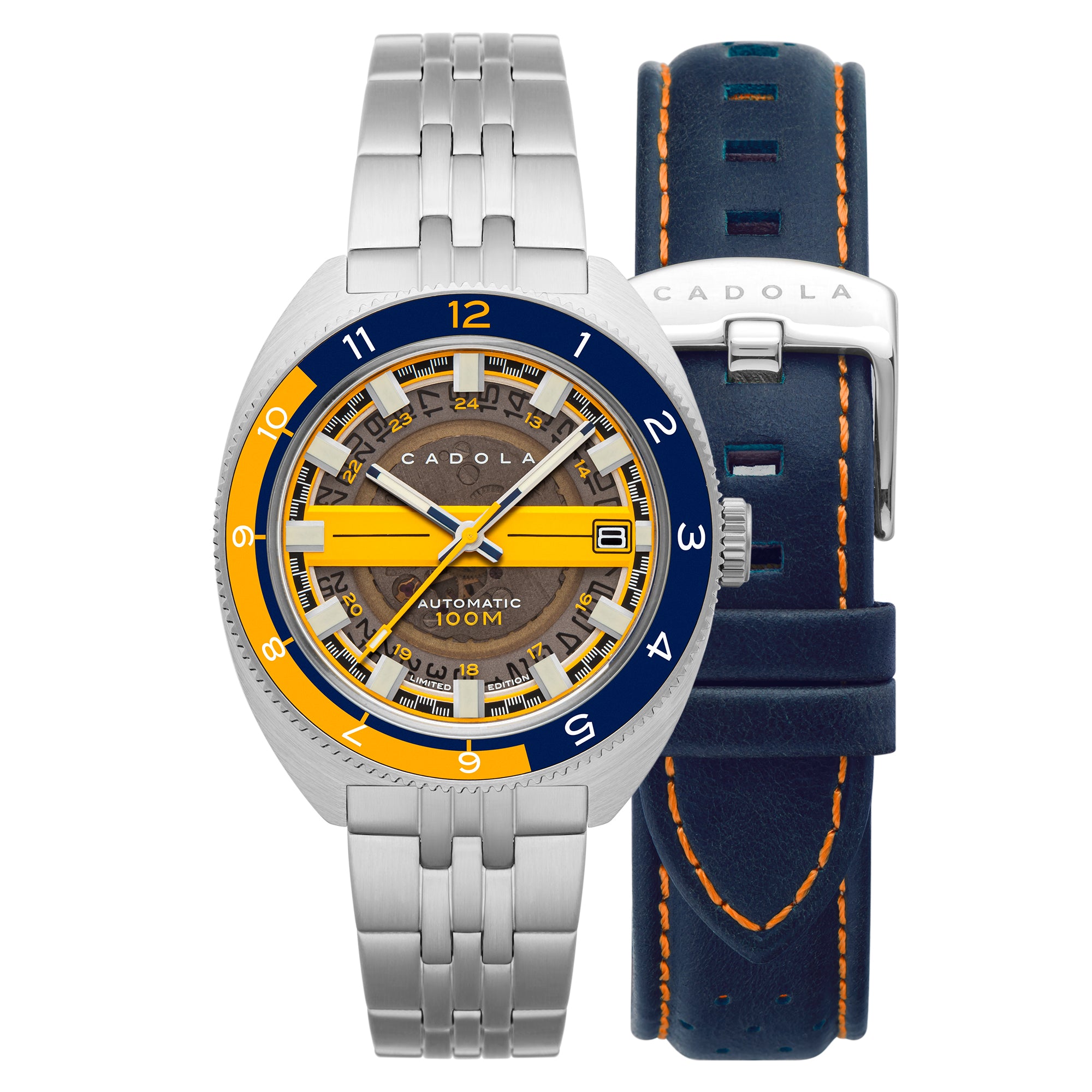 CADOLA Cadola 1977 Automatic Limited Edition Men's Automatic Skeleton Pennant Blue Watch CD-1024-22
