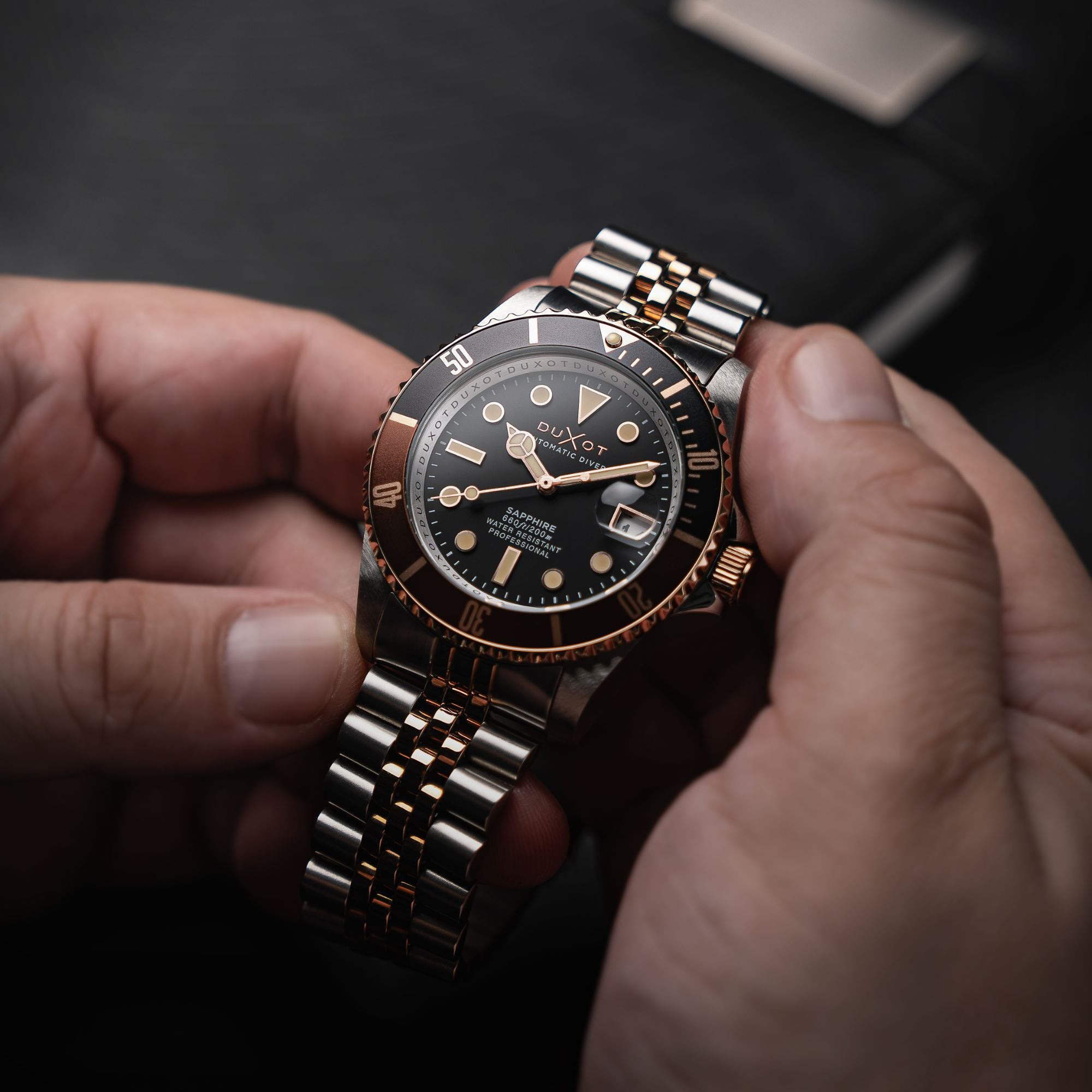 DUXOT Duxot Atlantica Diver Automatic Two Tone Brown Men's Watch DX-2057-66