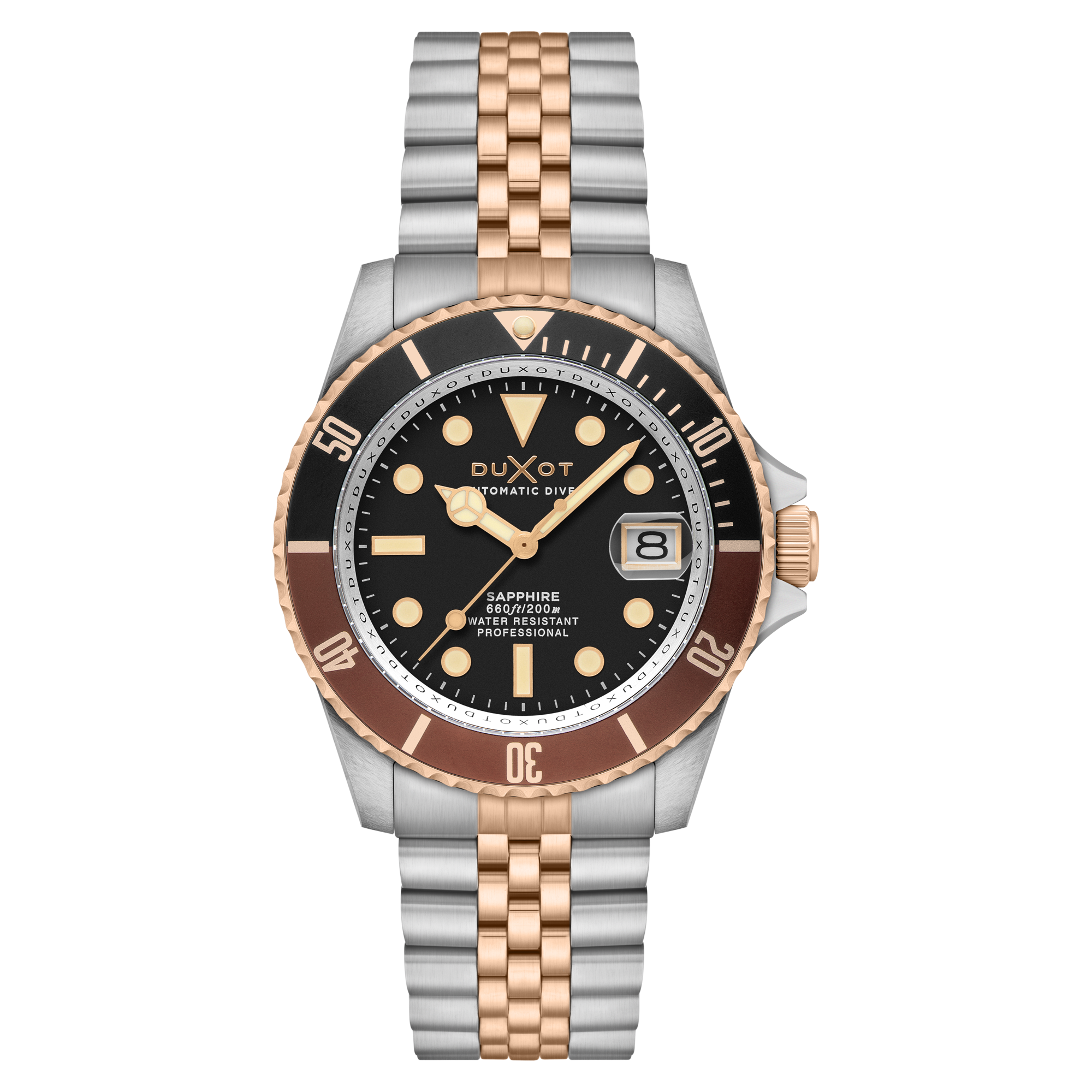 Duxot Atlantica Diver Automatic Two Tone Brown Men's Watch DX-2057-66