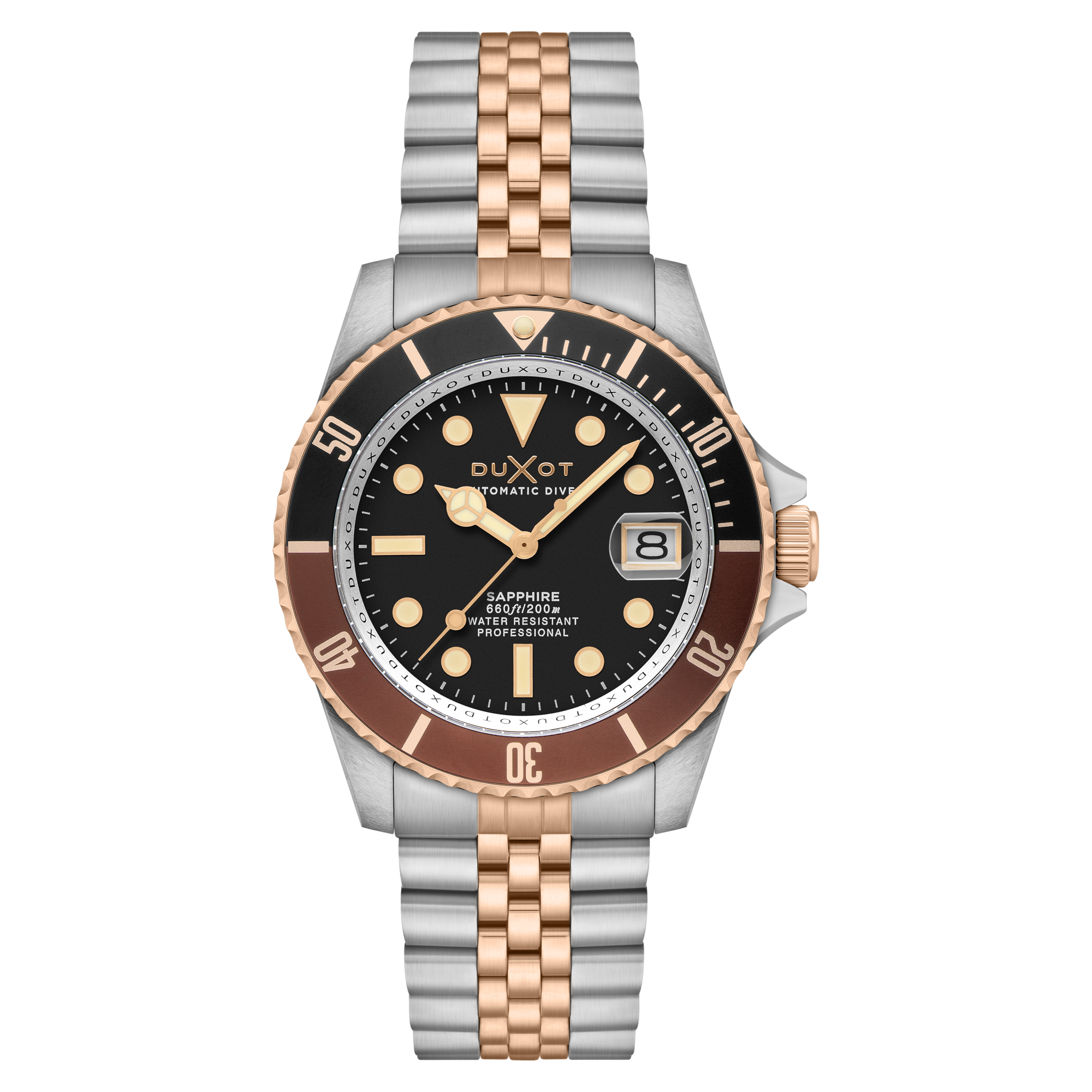 DUXOT Duxot Atlantica Diver Automatic Two Tone Brown Men's Watch DX-2057-66