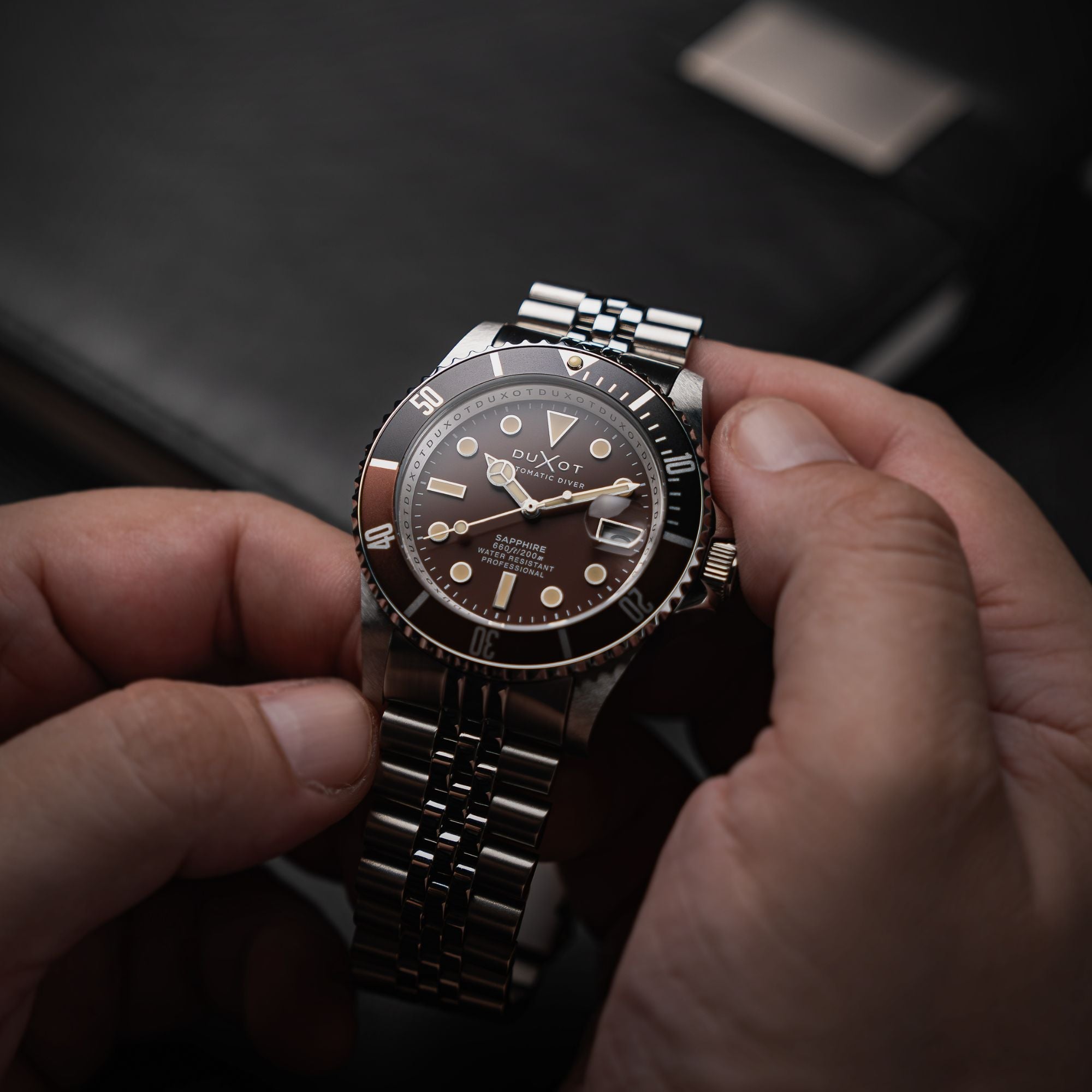DUXOT Duxot Atlantica Diver Automatic Chocolate Brown Men's Watch DX-2057-99
