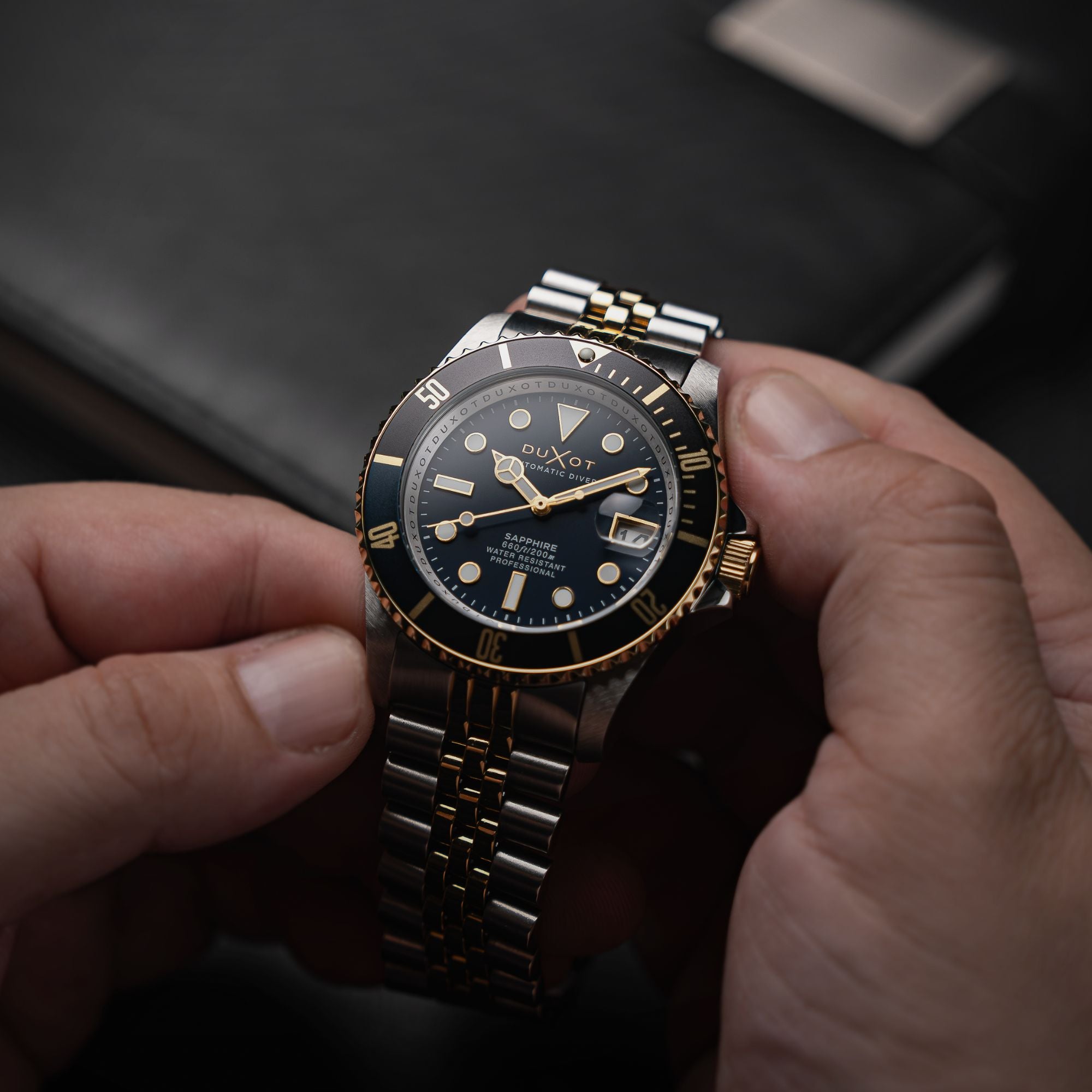 DUXOT Duxot Atlantica Diver Automatic Two Tone Blue Men's Watch DX-2057-AA