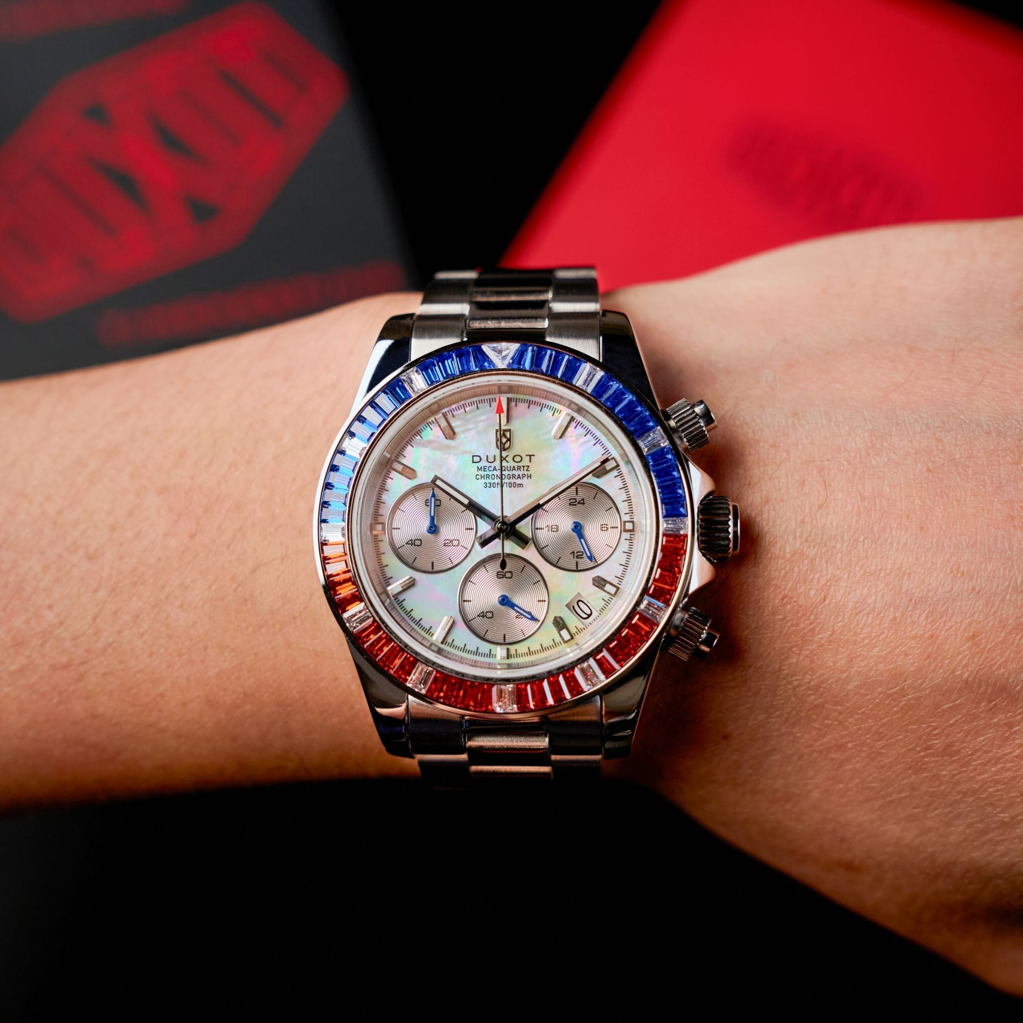 DUXOT Duxot Accelero Rainbow Chrongraph Pearl White Men's Watch DX-2064-11