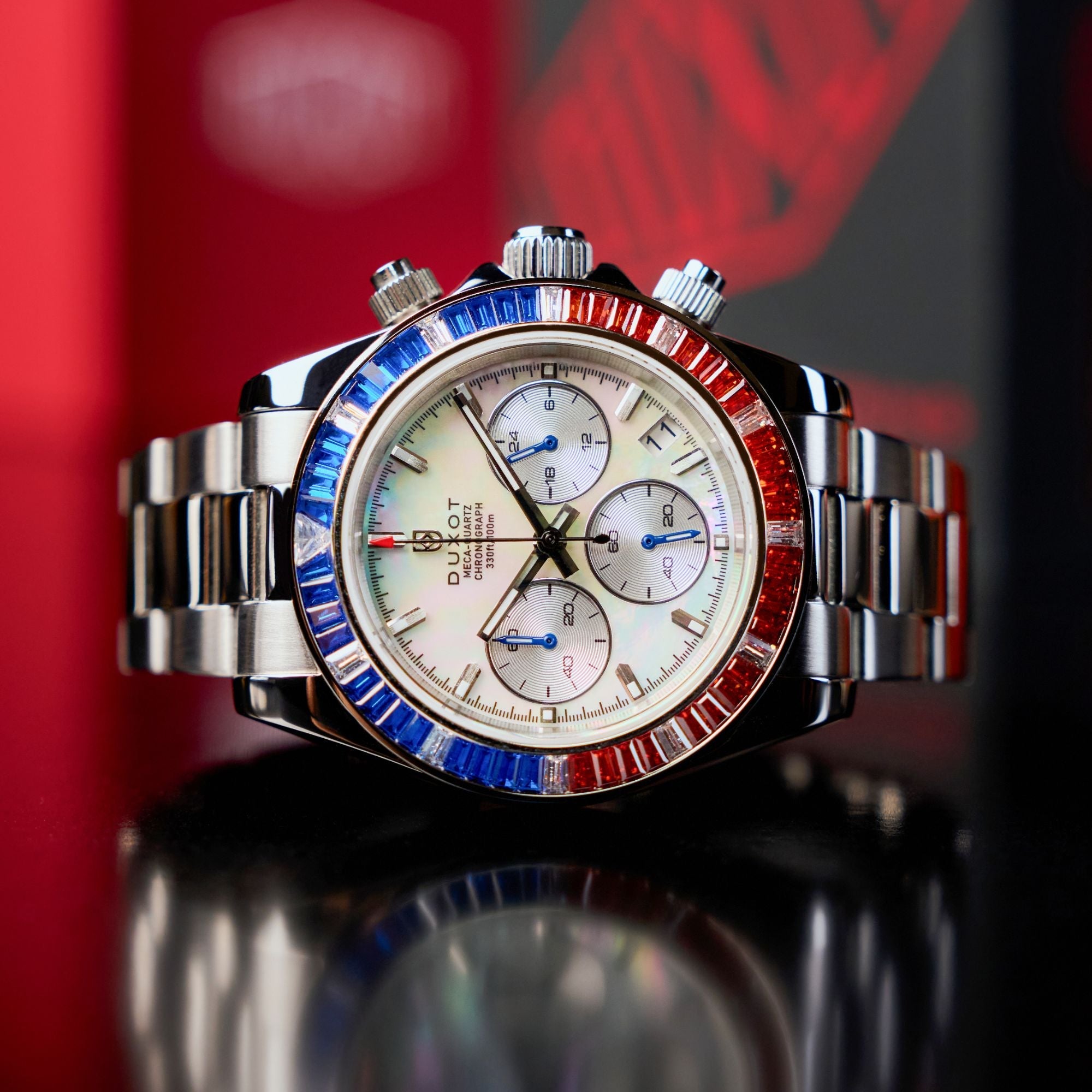 DUXOT Duxot Accelero Rainbow Chrongraph Pearl White Men's Watch DX-2064-11