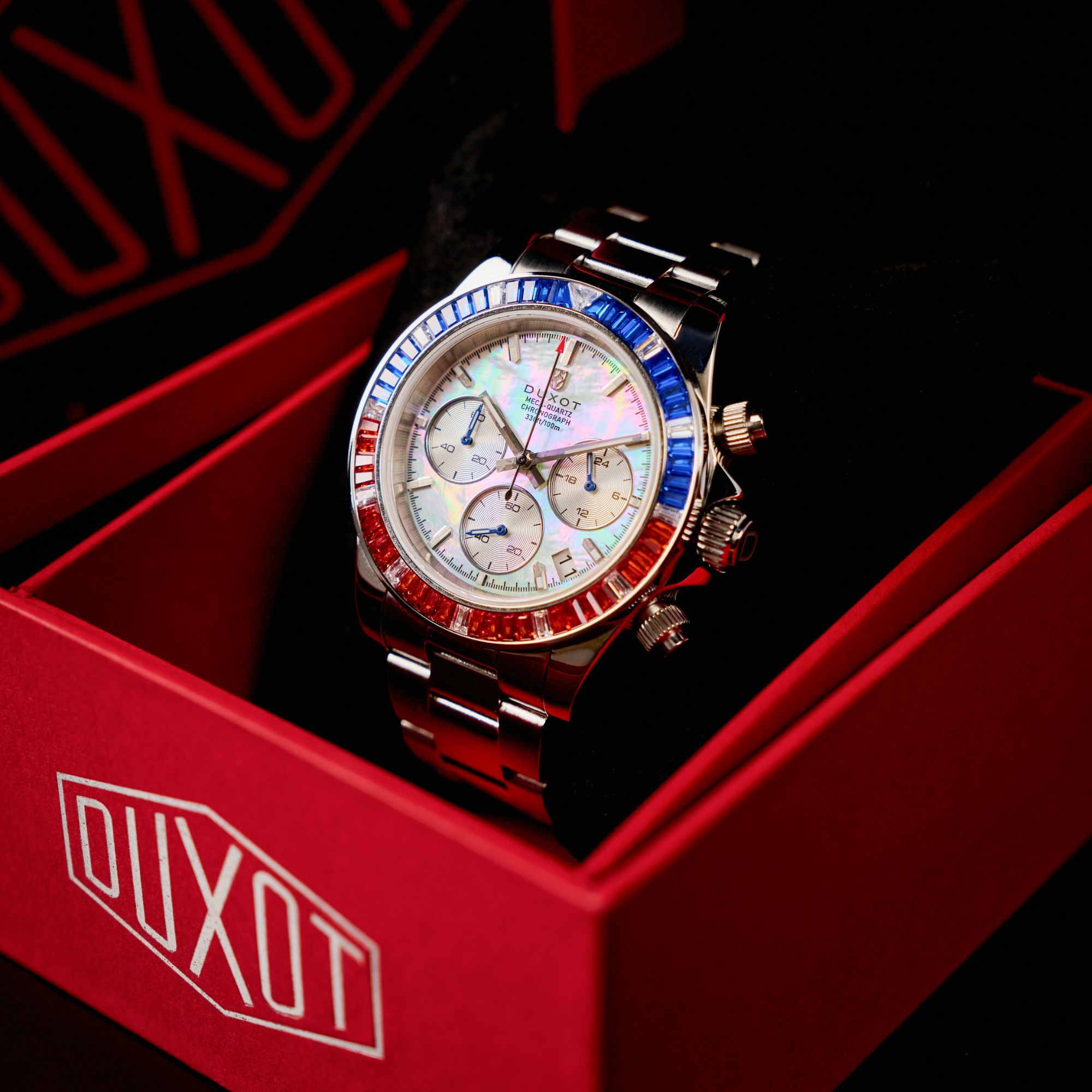 DUXOT Duxot Accelero Rainbow Chrongraph Pearl White Men's Watch DX-2064-11