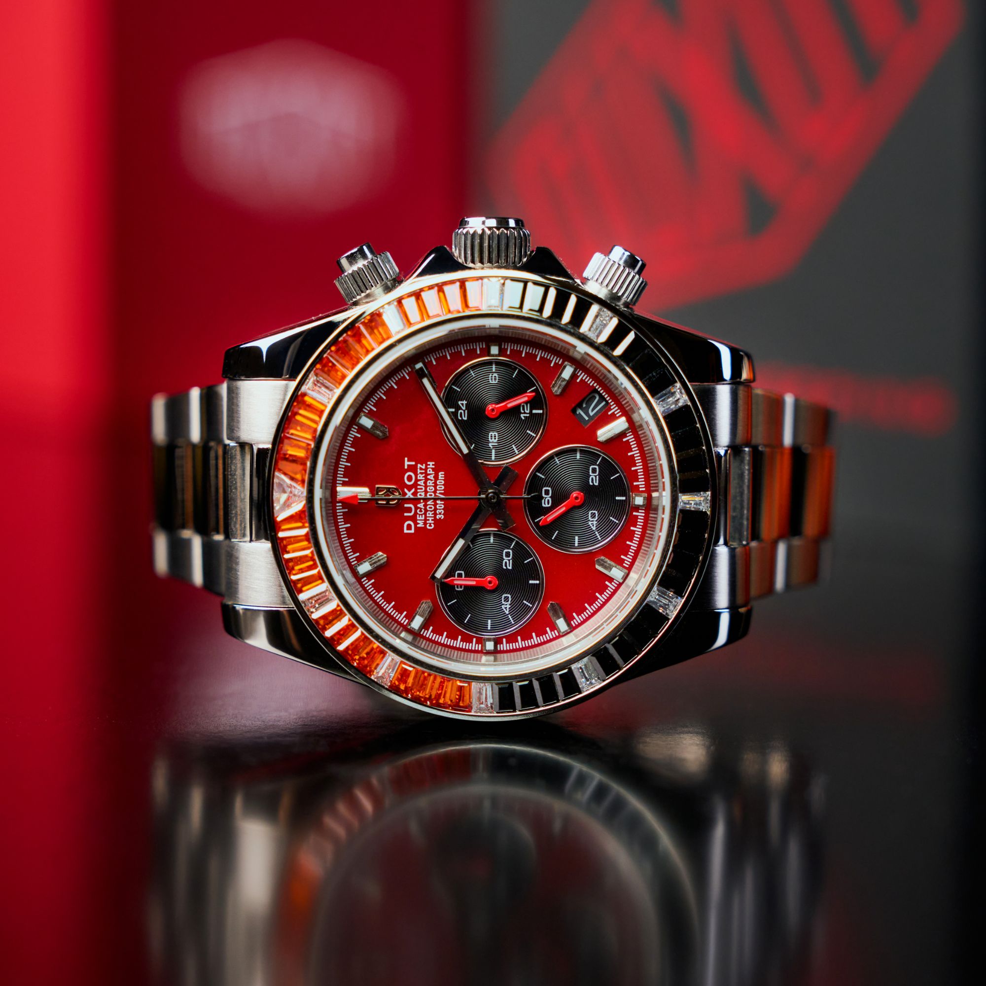 DUXOT Duxot Accelero Rainbow Chrongraph PearL Red Men's Watch DX-2064-AA