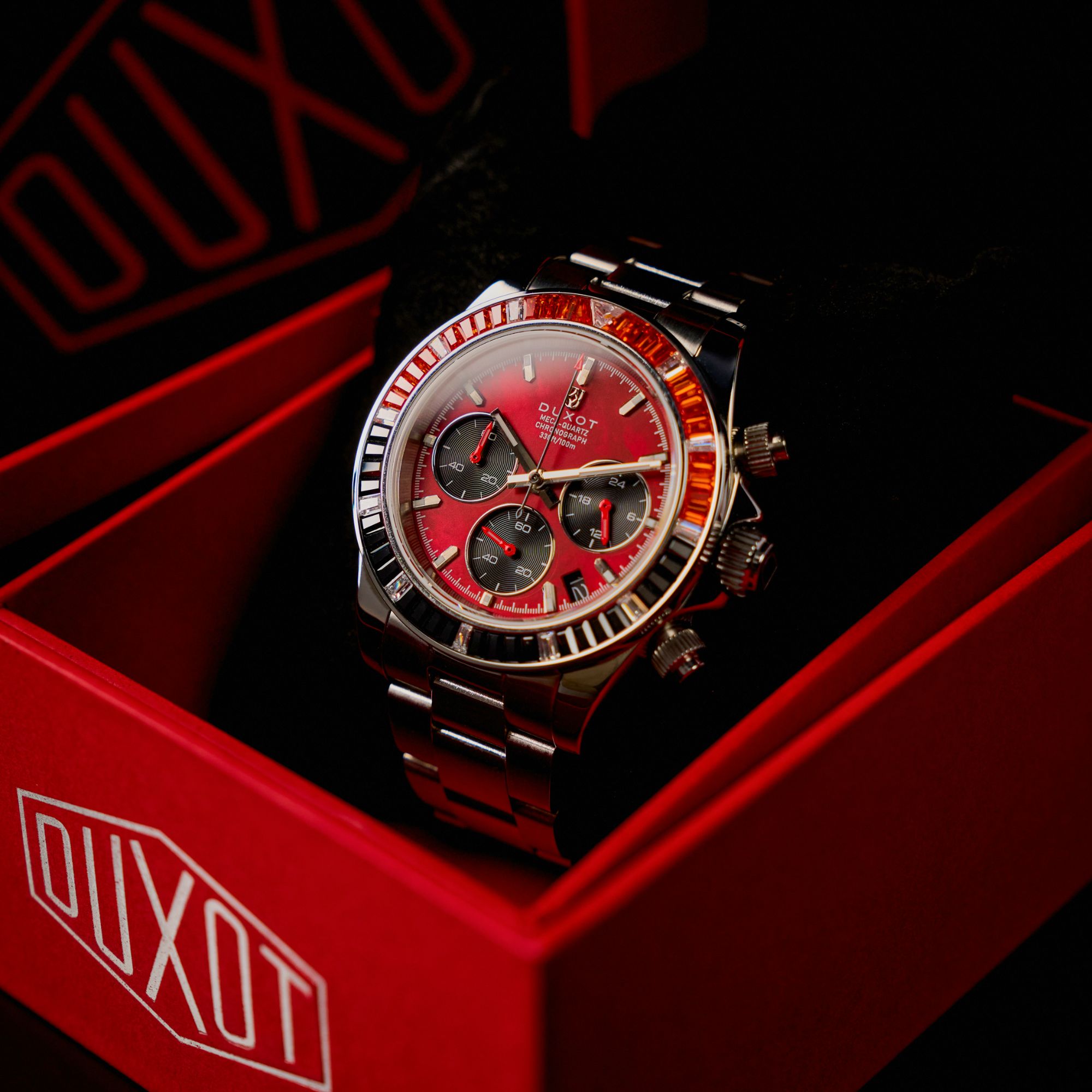 DUXOT Duxot Accelero Rainbow Chrongraph PearL Red Men's Watch DX-2064-AA
