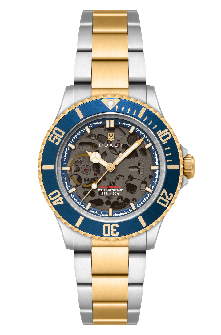 DUXOT Duxot Atlantica Skeleton Diver Automatic Marine Gold Watch  DX-2067-55