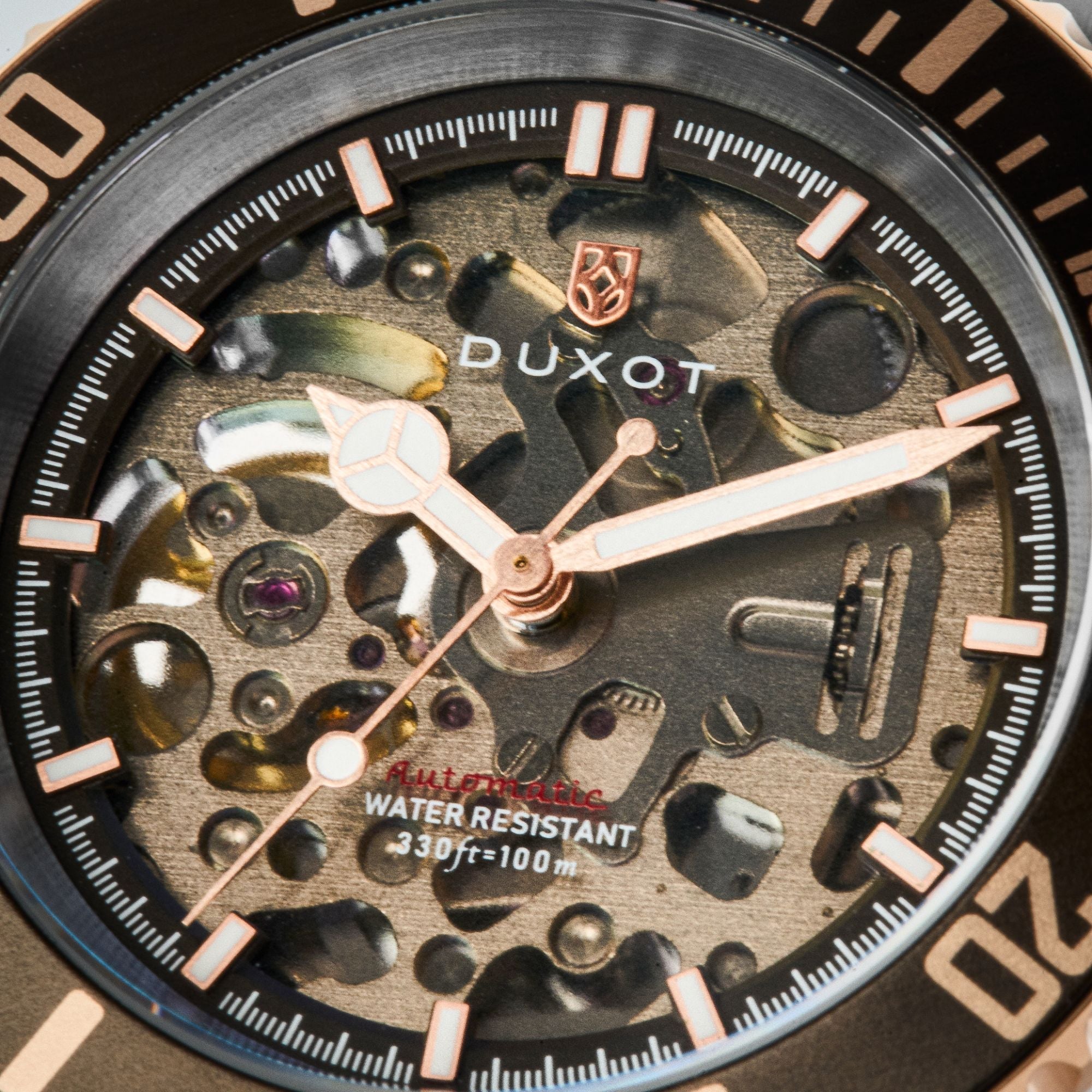 DUXOT Duxot Atlantica Skeleton Diver Automatic Brown Stone Watch  DX-2067-66