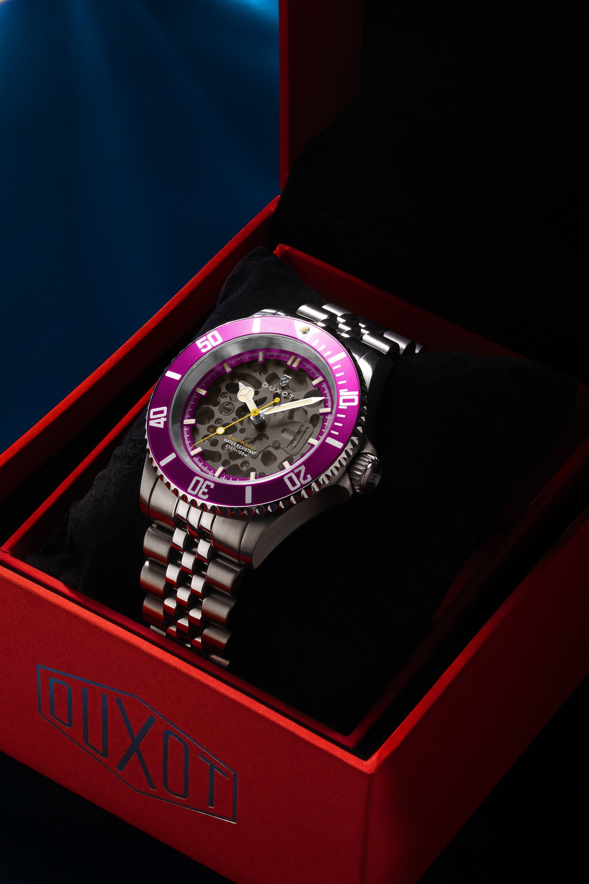 DUXOT Duxot Atlantica Skeleton Diver Automatic Sunset Purple Men's Watch DX-2067-99
