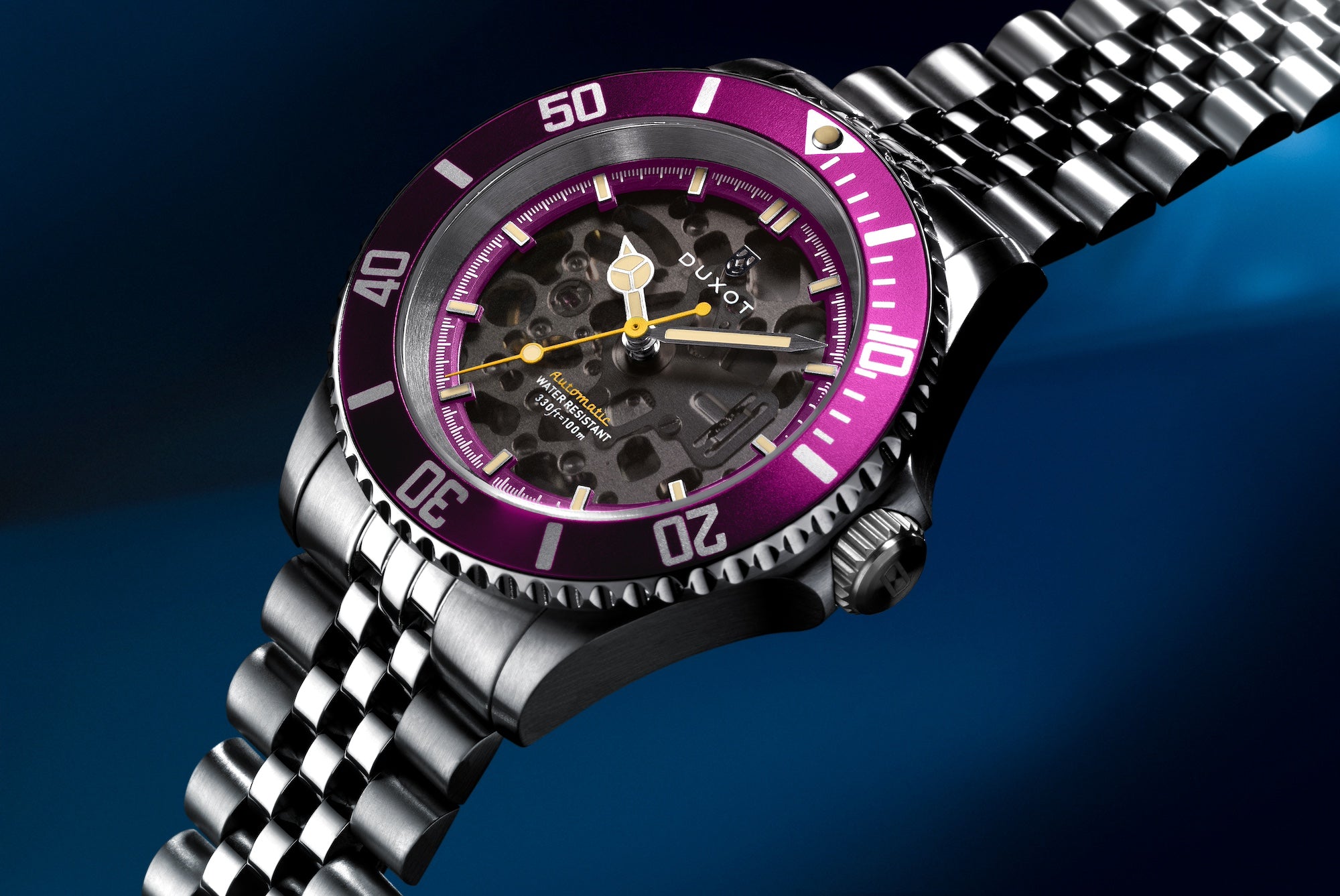 DUXOT Duxot Atlantica Skeleton Diver Automatic Sunset Purple Men's Watch DX-2067-99