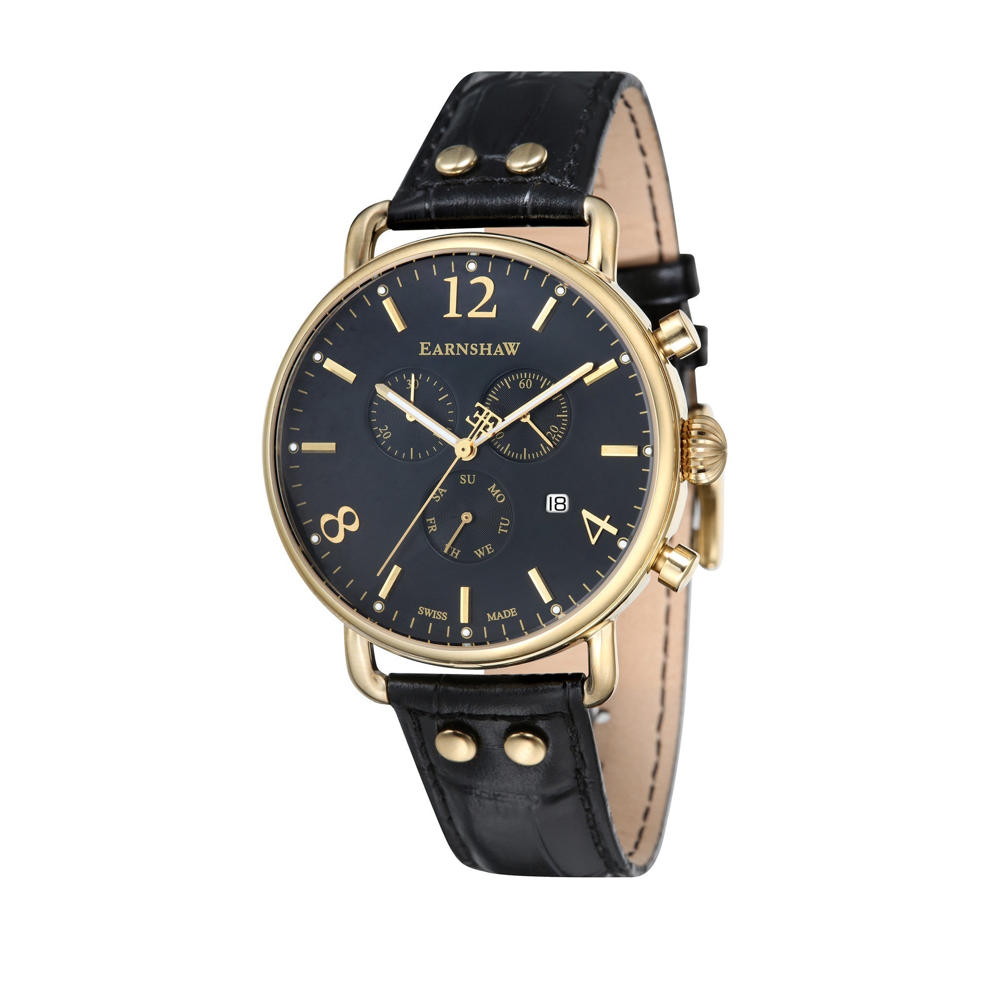 THOMAS EARNSHAW Thomas Earnshaw Investigator Swiss Quartz Luxurious Black Men's Watch ES-0020-02