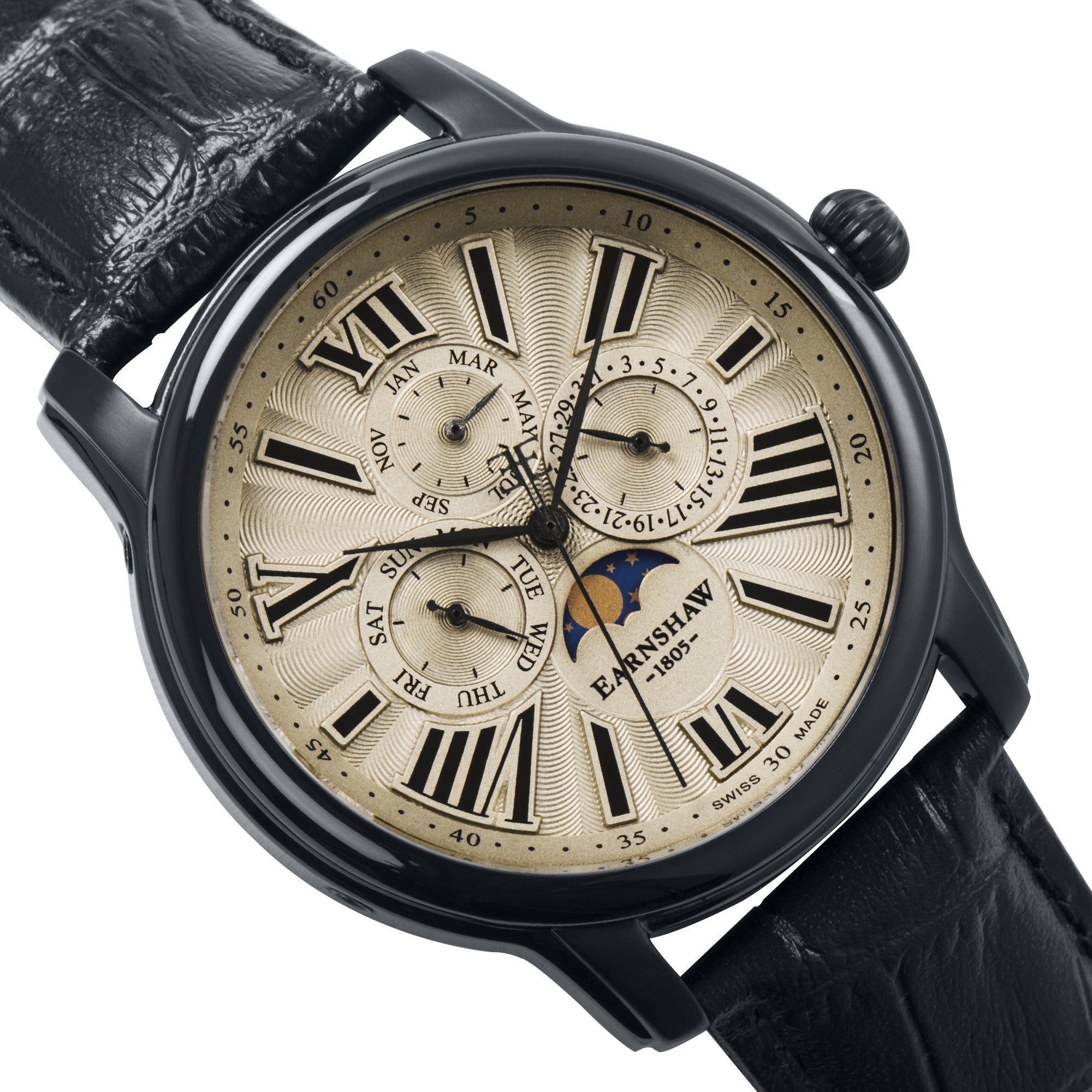 THOMAS EARNSHAW Thomas Earnshaw Longitude Swiss Quartz Midnight Black Men's Watch ES-0025-04