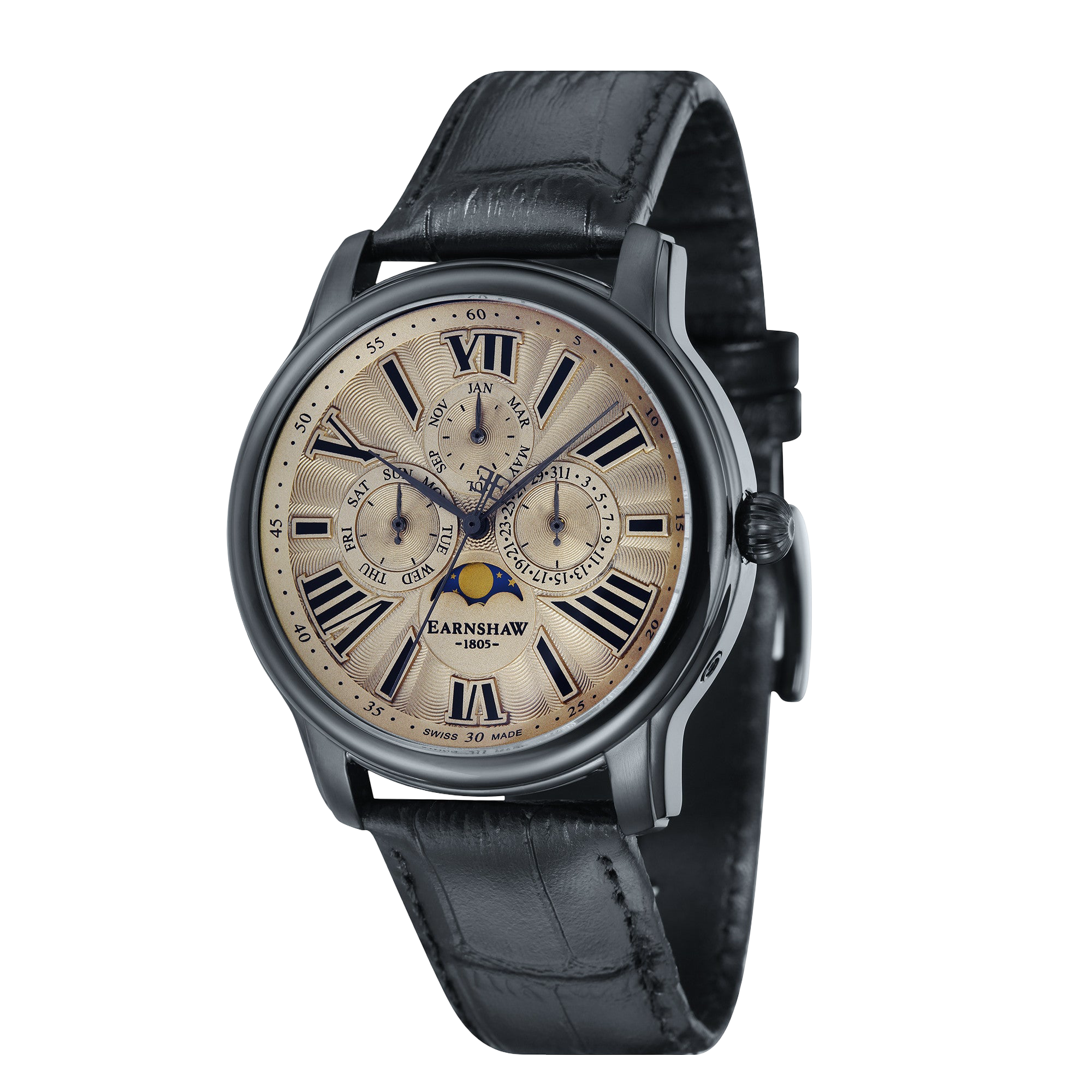 THOMAS EARNSHAW Thomas Earnshaw Longitude Swiss Quartz Midnight Black Men's Watch ES-0025-04