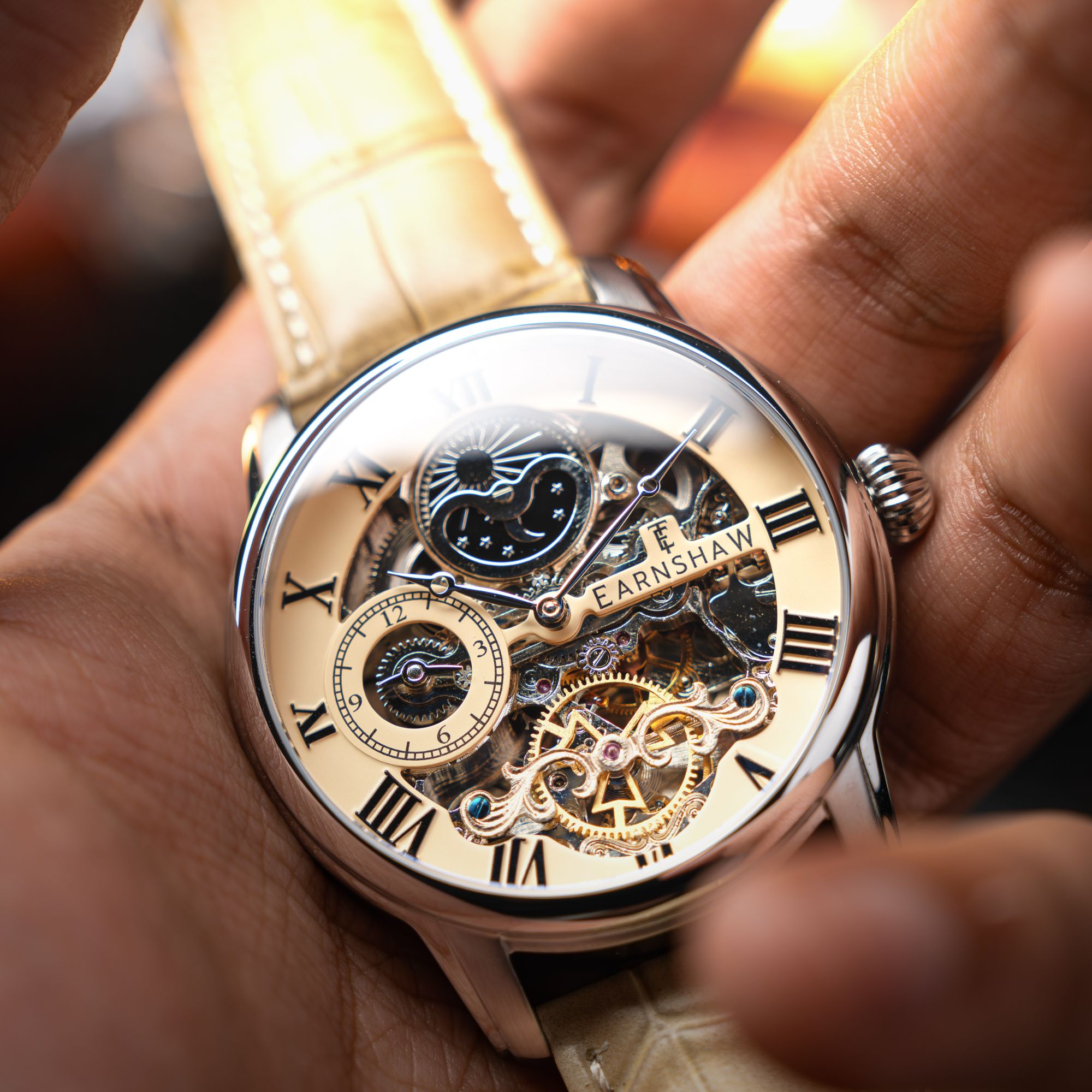 THOMAS EARNSHAW Thomas Earnshaw Longitude Automatic Skeleton Chicory Brown Men's Watch ES-8006-0D