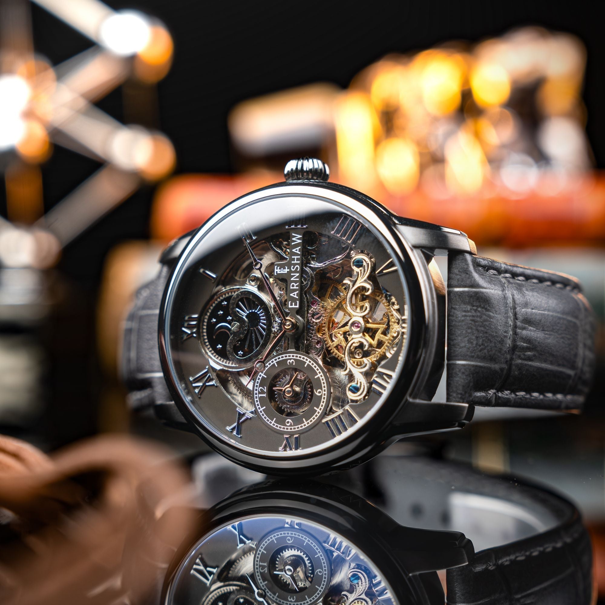 THOMAS EARNSHAW Thomas Earnshaw Longitude Automatic Skeleton Black Steel Men's Watch ES-8006-0F