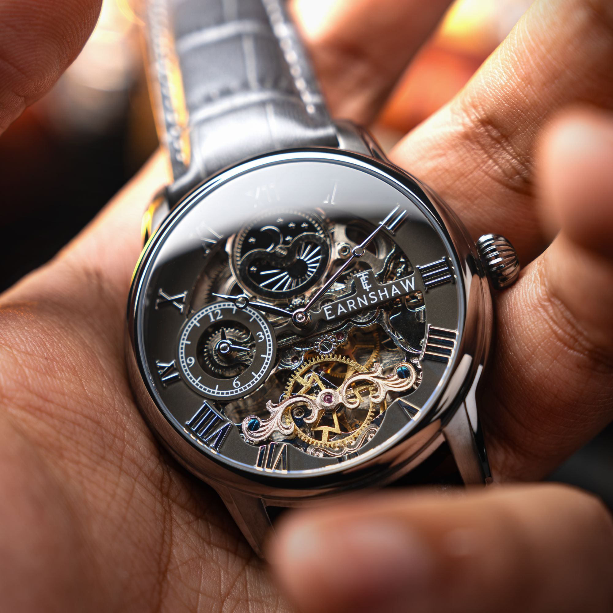 THOMAS EARNSHAW Thomas Earnshaw Longitude Automatic Skeleton Black Steel Men's Watch ES-8006-0F
