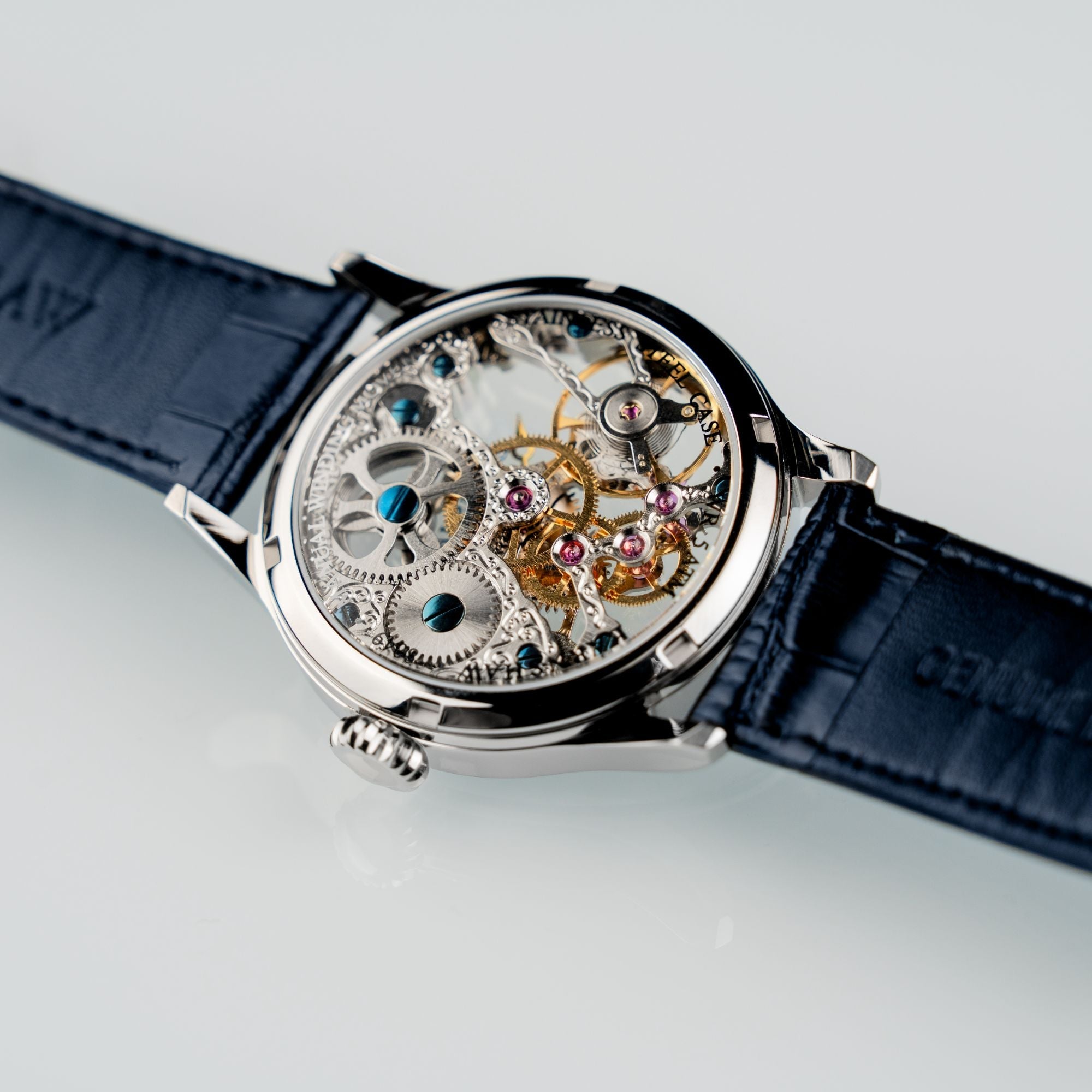 THOMAS EARNSHAW Thomas Earnshaw Bauer Mechanical Skeleton Clear Blue Men's Watch ES-8049-06