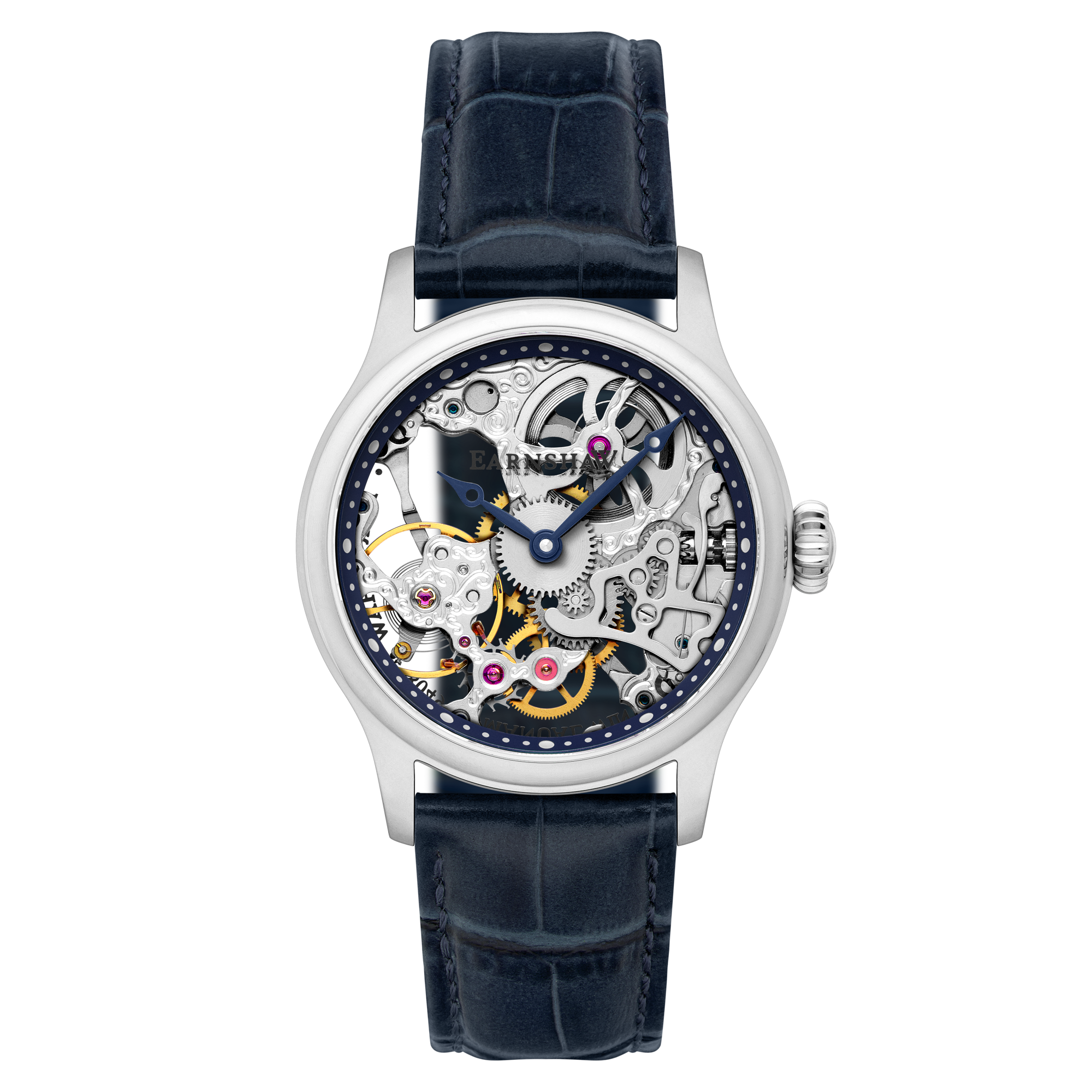 THOMAS EARNSHAW Thomas Earnshaw Bauer Mechanical Skeleton Clear Blue Men's Watch ES-8049-06