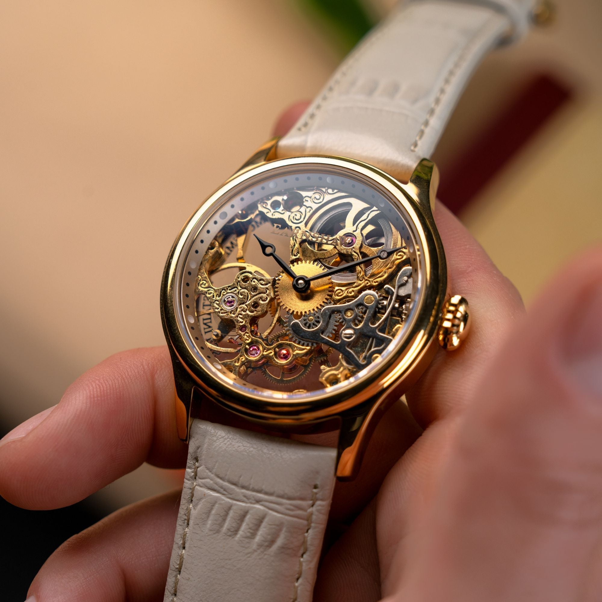 THOMAS EARNSHAW Thomas Earnshaw Bauer Mechanical Skeleton Sandy Gold Men's Watch ES-8049-07