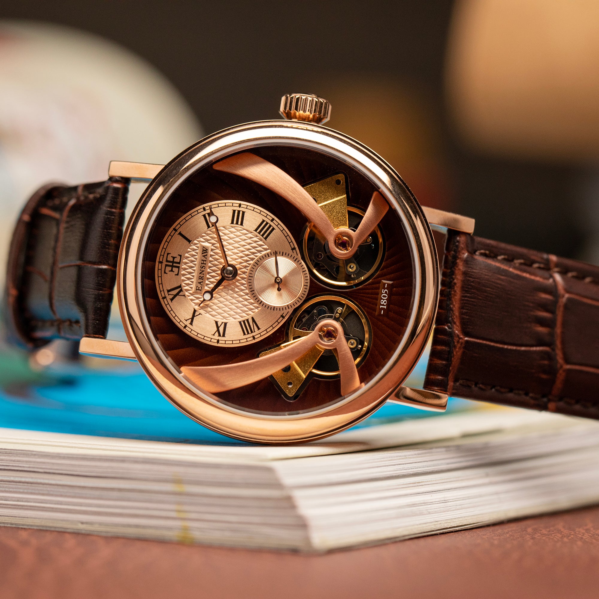 Thomas Earnshaw Thomas Earnshaw Beaufort Anatolia Men's Mechanical Automatic Mahogany Brown Watch ES-8059-03