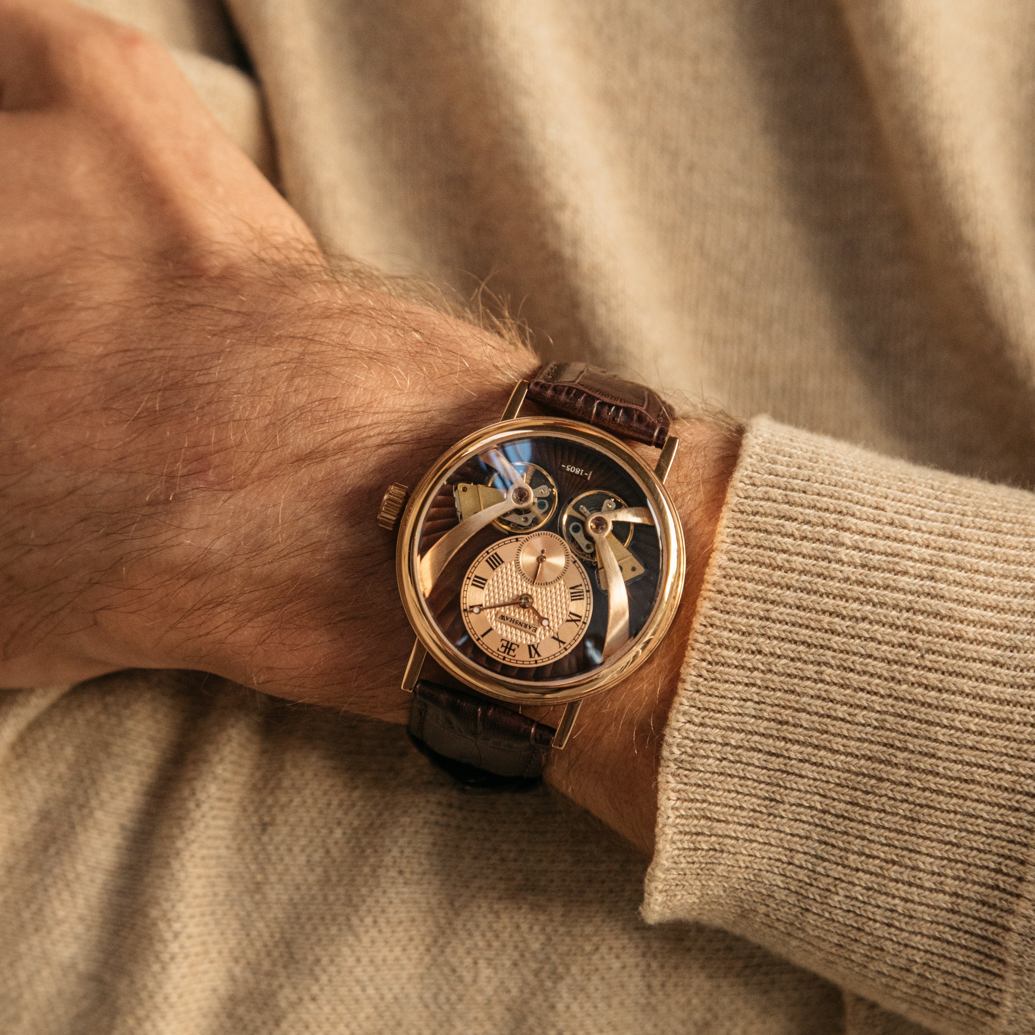 Thomas Earnshaw Thomas Earnshaw Beaufort Anatolia Men's Mechanical Automatic Mahogany Brown Watch ES-8059-03