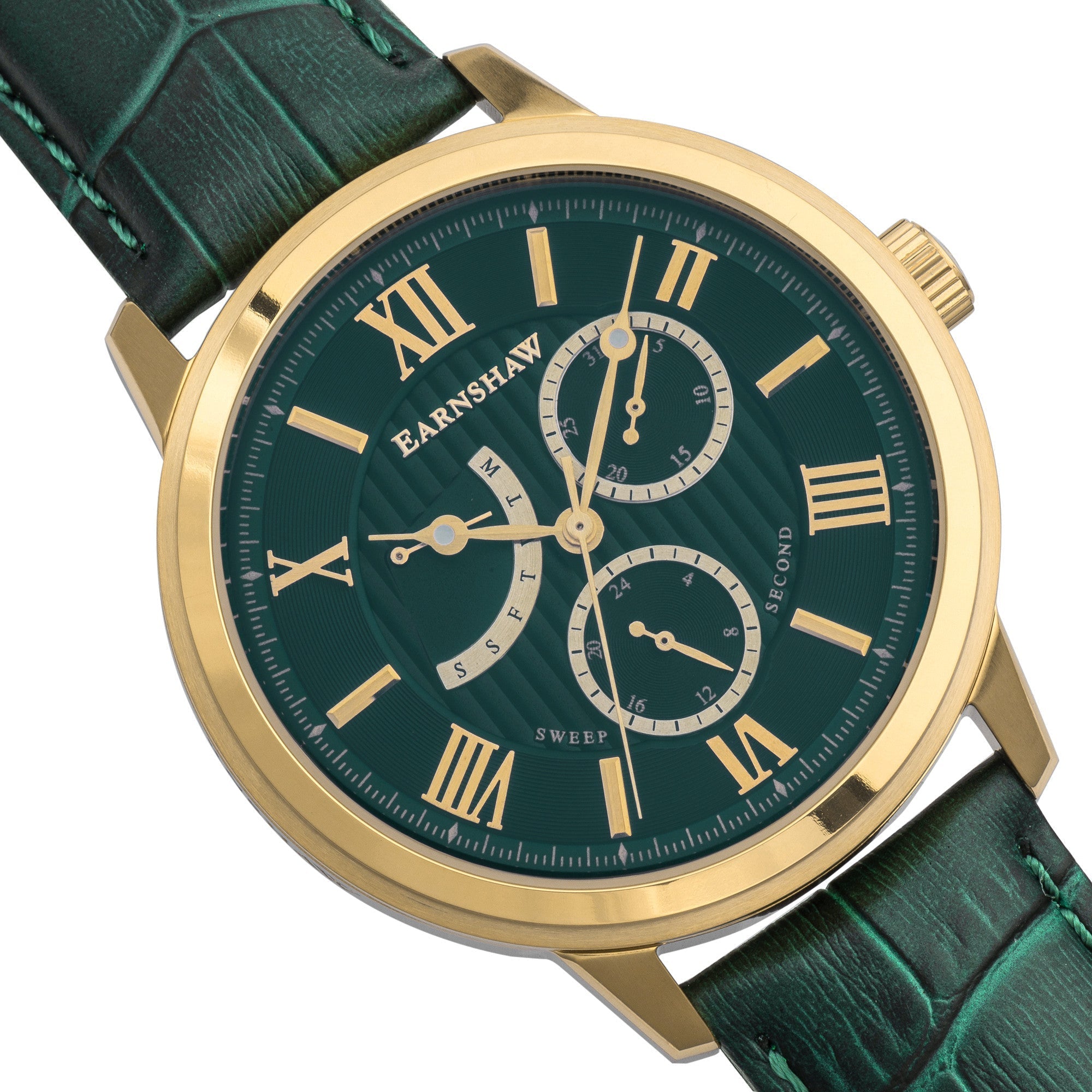 CORNWALL Thomas Earnshaw Cornwall Retrograde Japan Quartz Green Men's Watch ES-8060-02