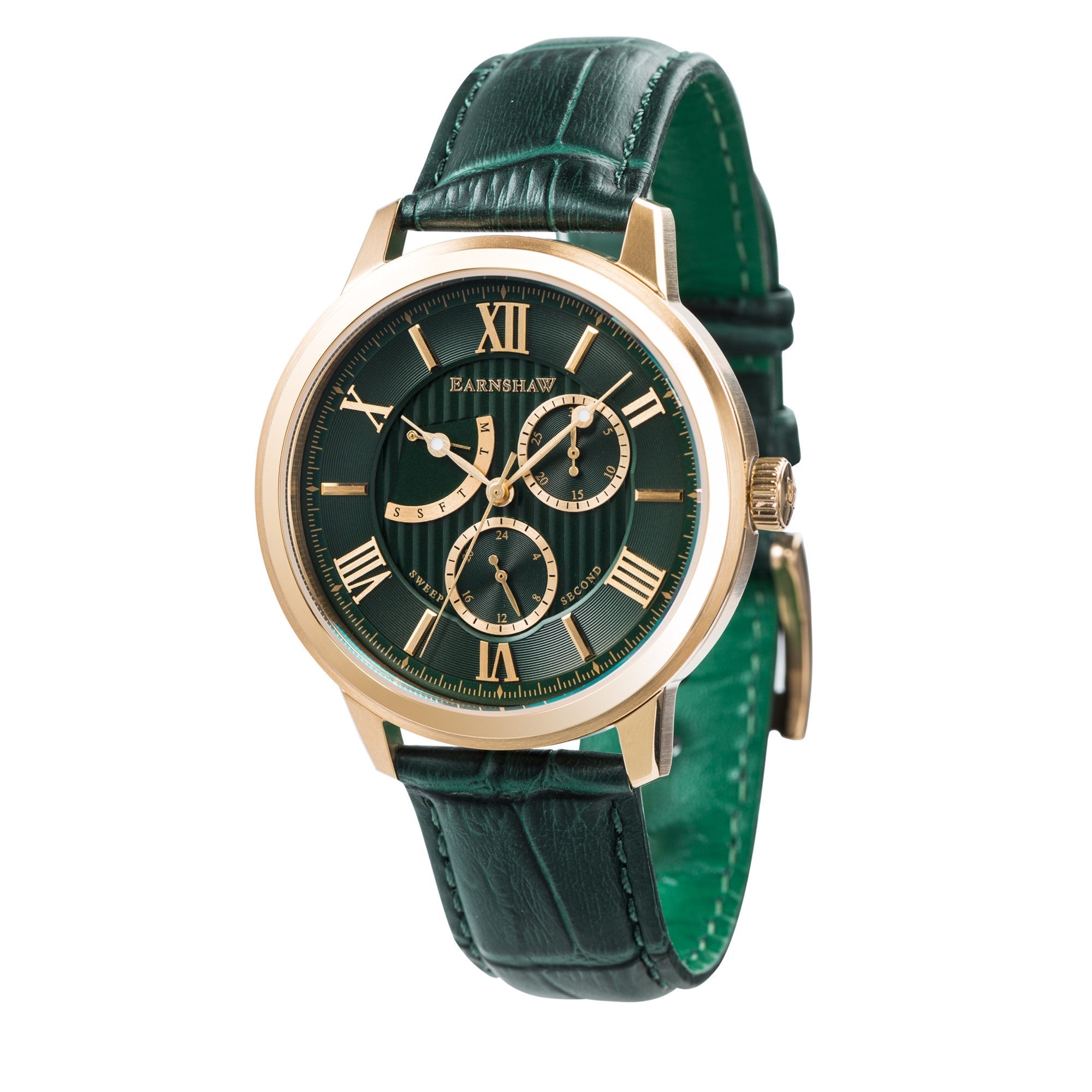 CORNWALL Thomas Earnshaw Cornwall Retrograde Japan Quartz Green Men's Watch ES-8060-02