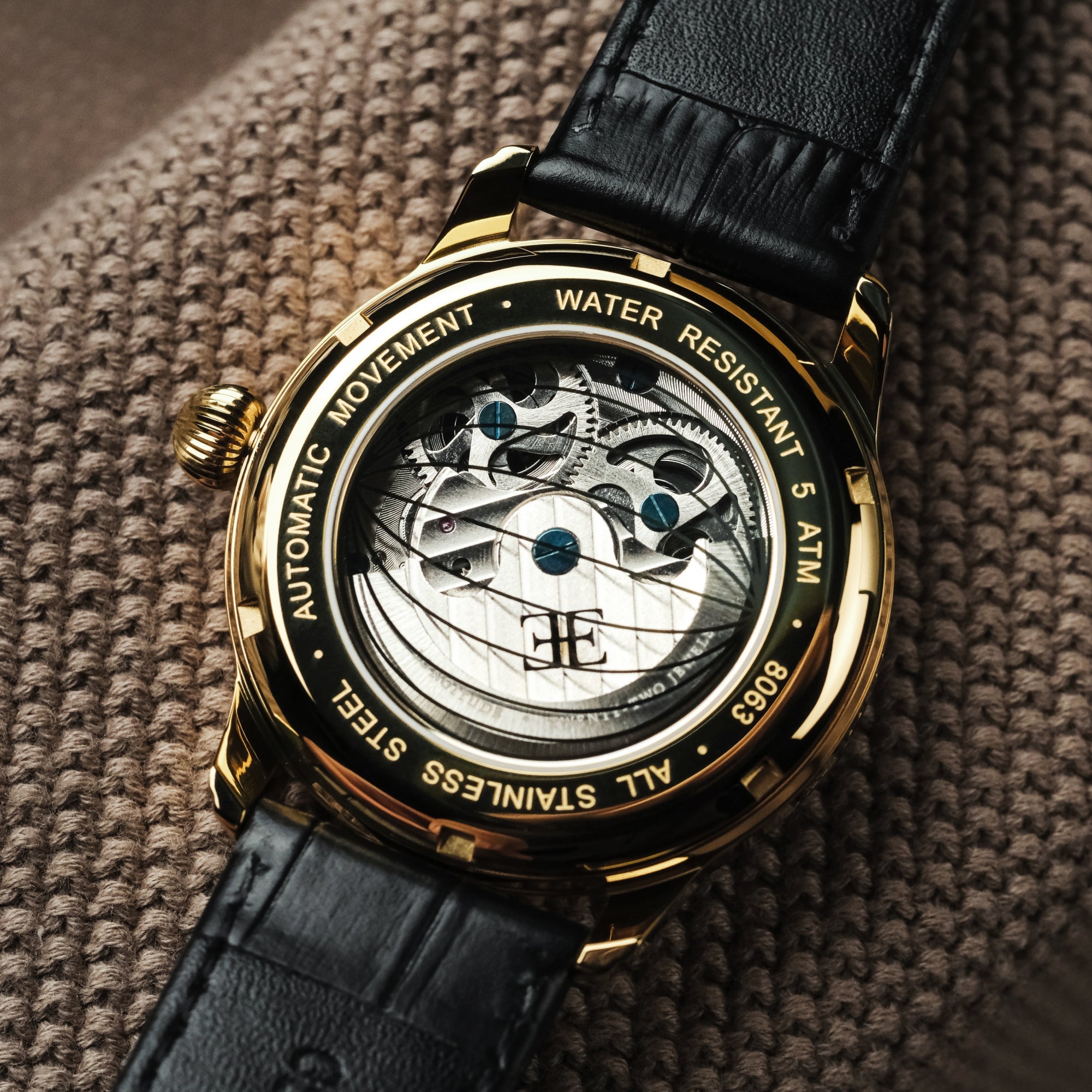 THOMAS EARNSHAW Thomas Earnshaw Longitude Shadow Automatic Black Gold Men's Watch ES-8063-05