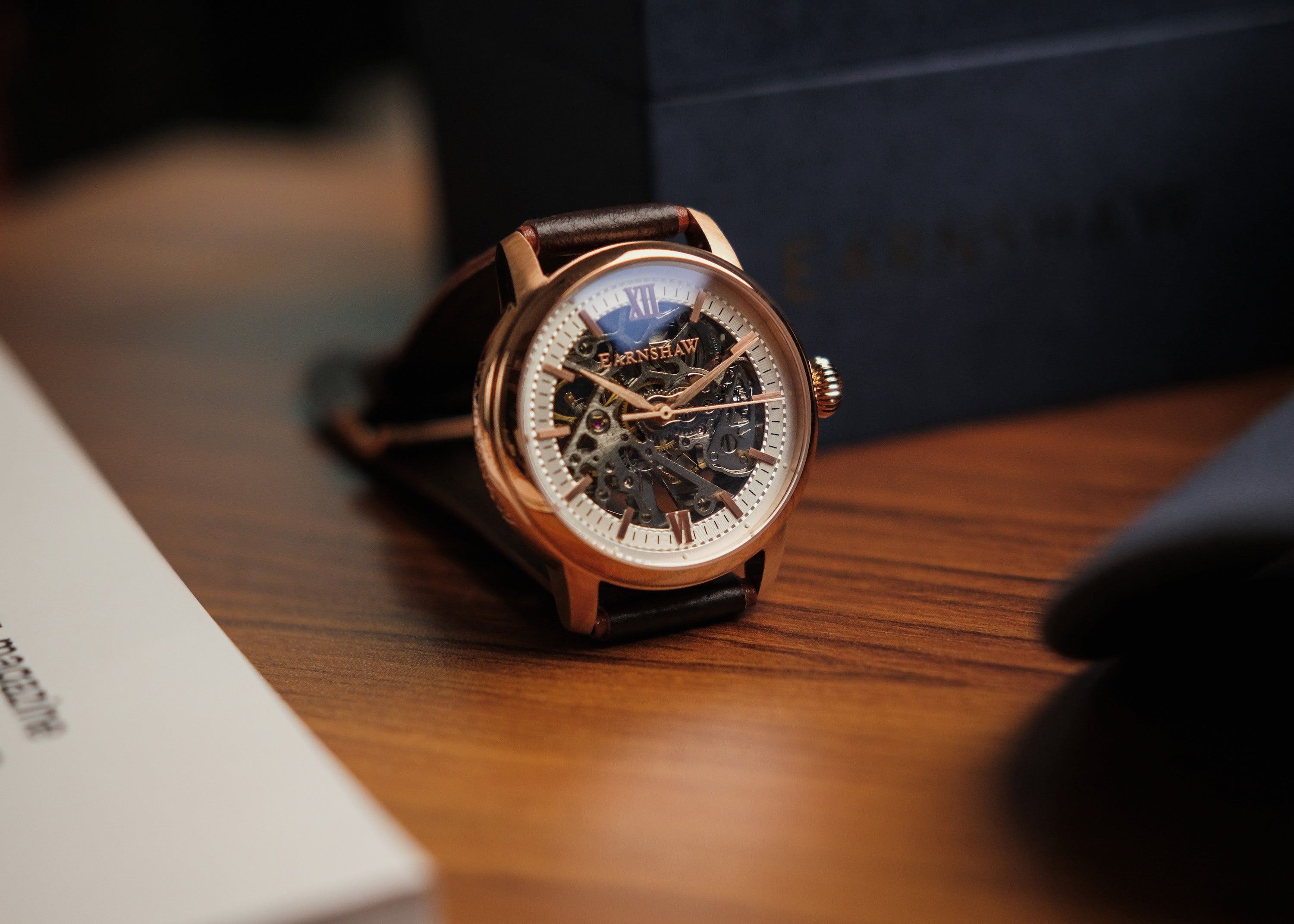 Thomas Earnshaw Thomas Earnshaw Cornwall Men's Automatic Skeleton Roman Rose Gold Watch ES-8110-04
