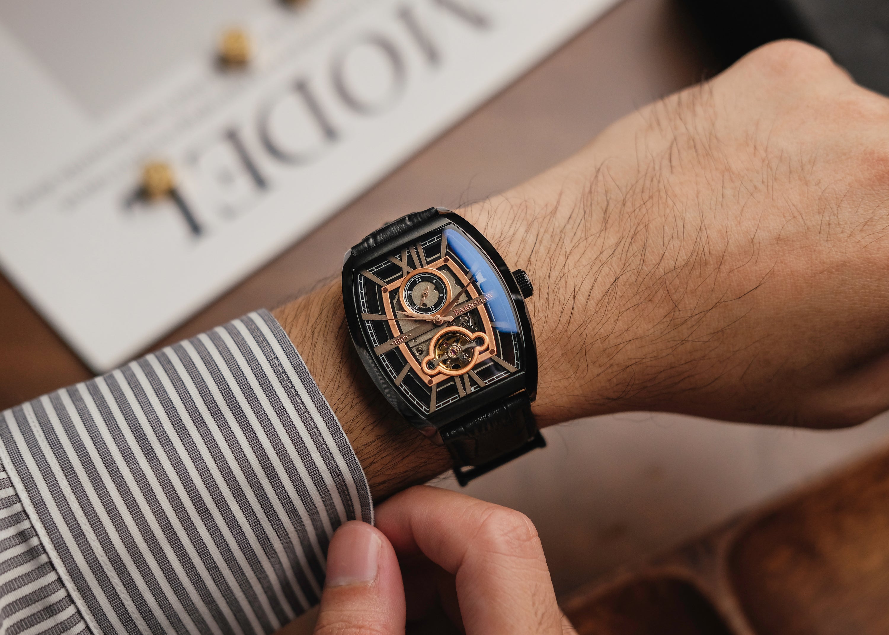THOMAS EARNSHAW Thomas Earnshaw Holborn Men's Mechanical Automatic Sable Black Watch ES-8111-04