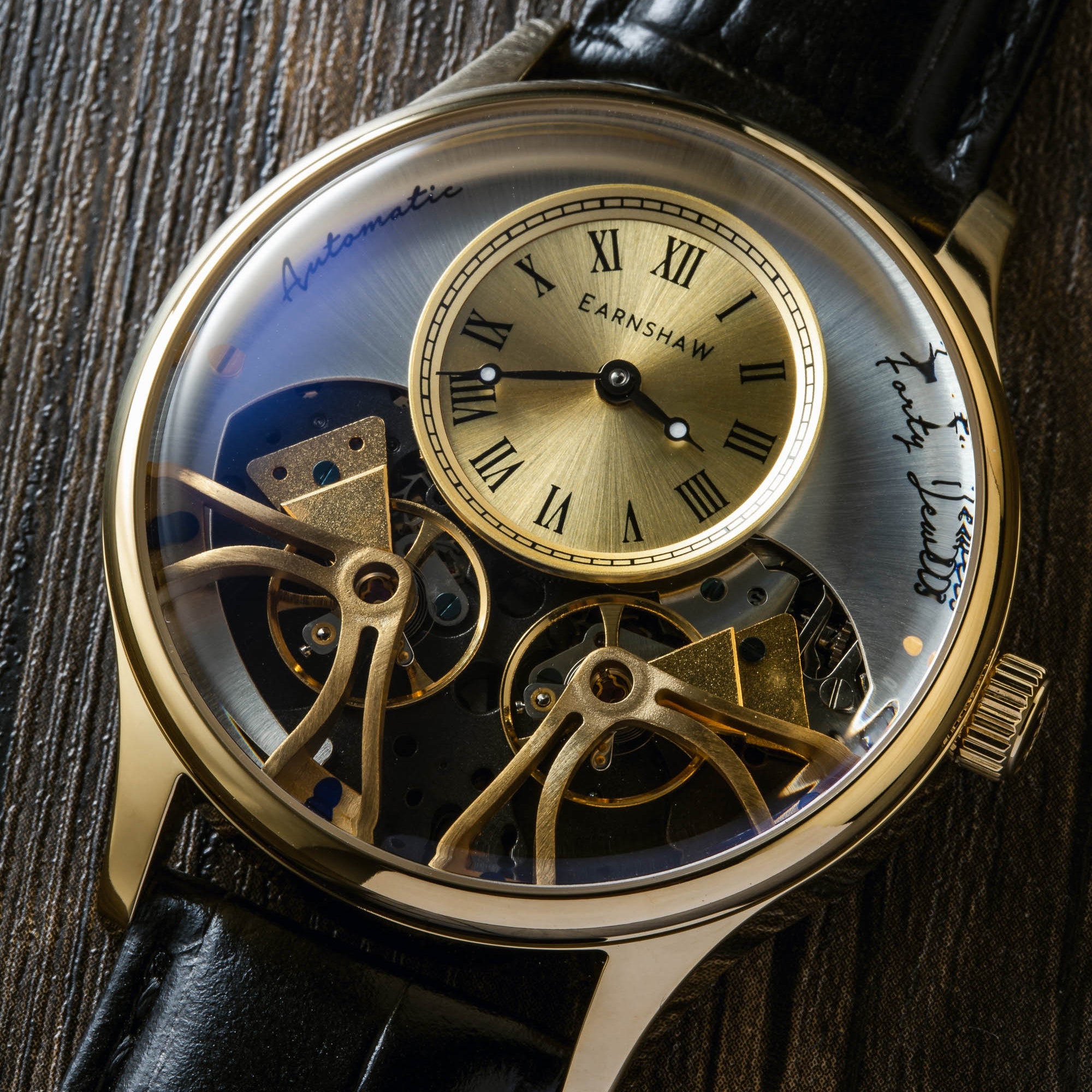 THOMAS EARNSHAW Thomas Earnshaw Faraday Double Barrel Automatic Two Tone Gold Men's Watch ES-8179-07