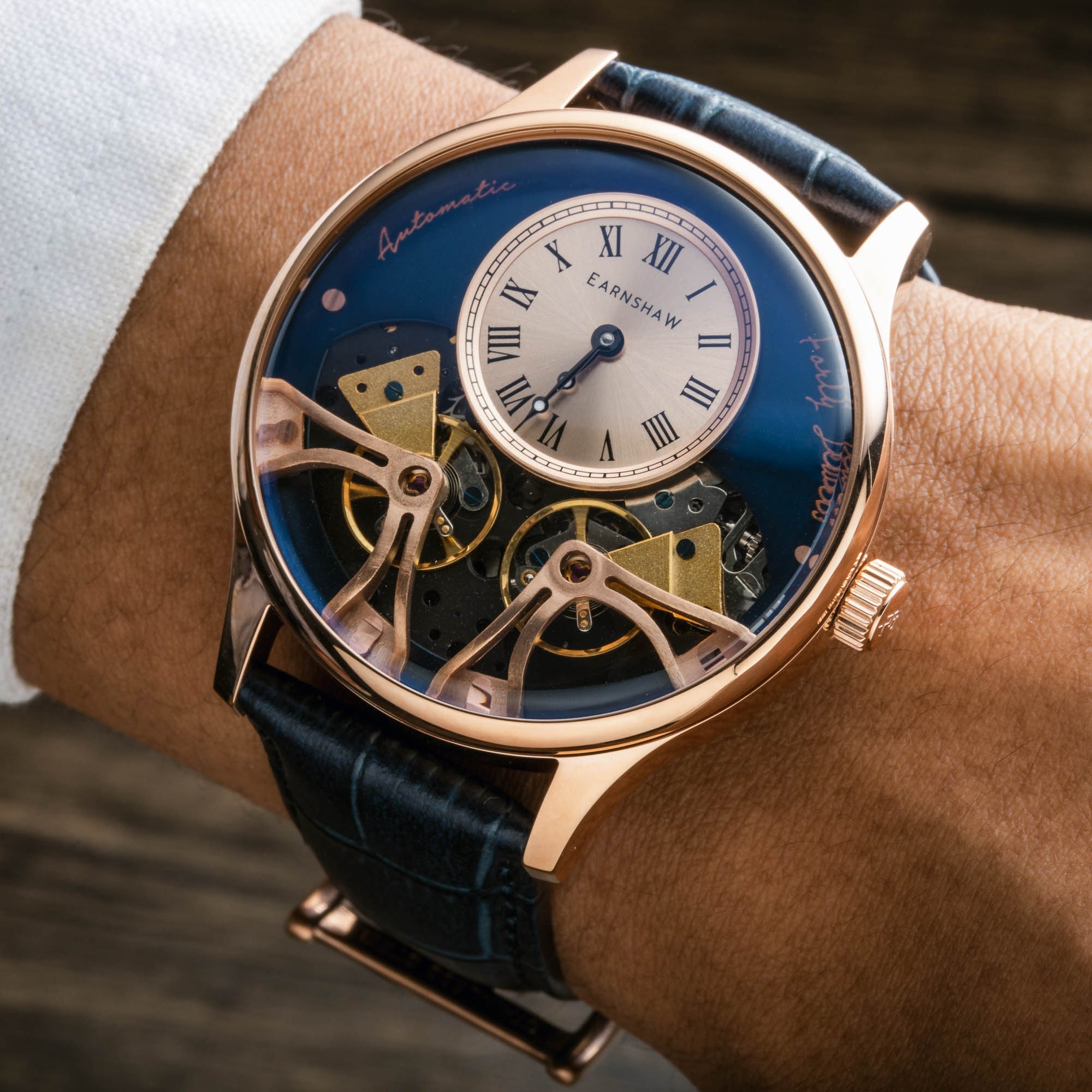 THOMAS EARNSHAW Thomas Earnshaw Faraday Double Barrel Automatic Deep Rose Men's Watch ES-8179-09