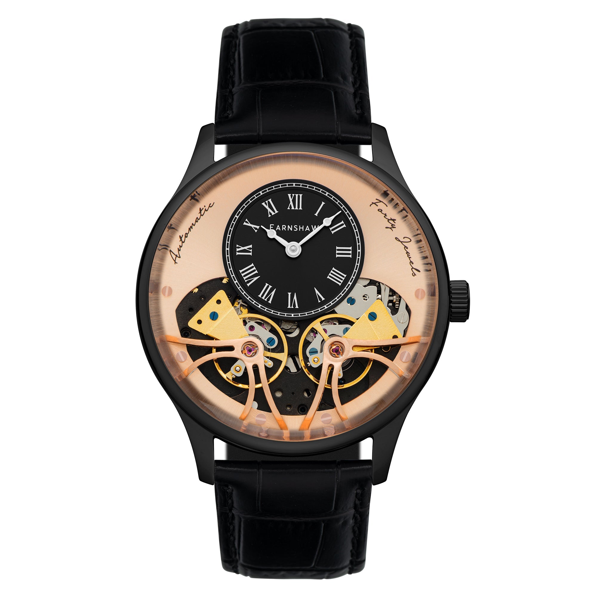 THOMAS EARNSHAW Thomas Earnshaw Faraday Double Barrel Automatic Midnight Rose Men's Watch ES-8179-0D