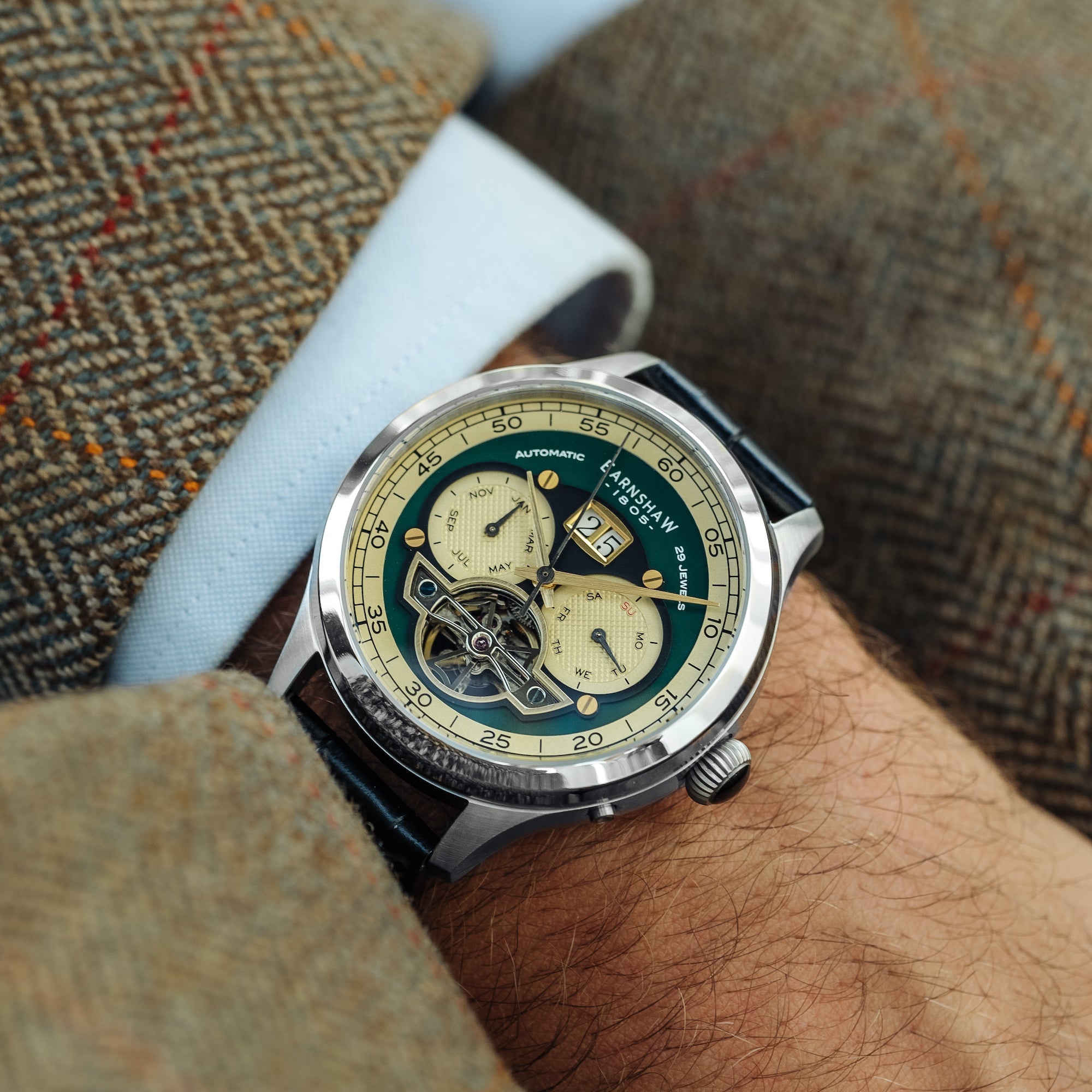 THOMAS EARNSHAW Thomas Earnshaw Baron Forestry Green Automatic Men's Watch ES-8187-03