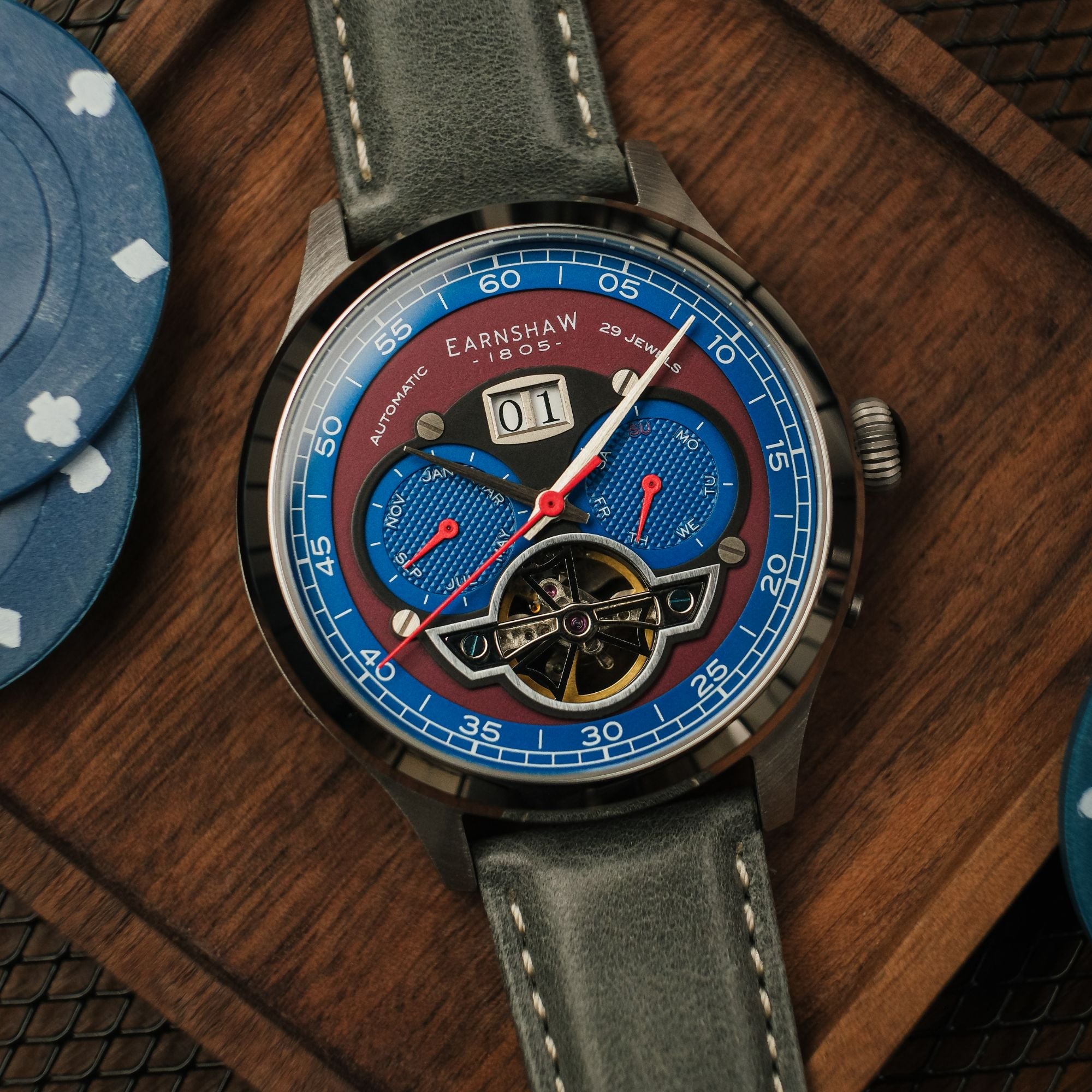 THOMAS EARNSHAW Thomas Earnshaw Baron English Blue Automatic Men's Watch ES-8187-08
