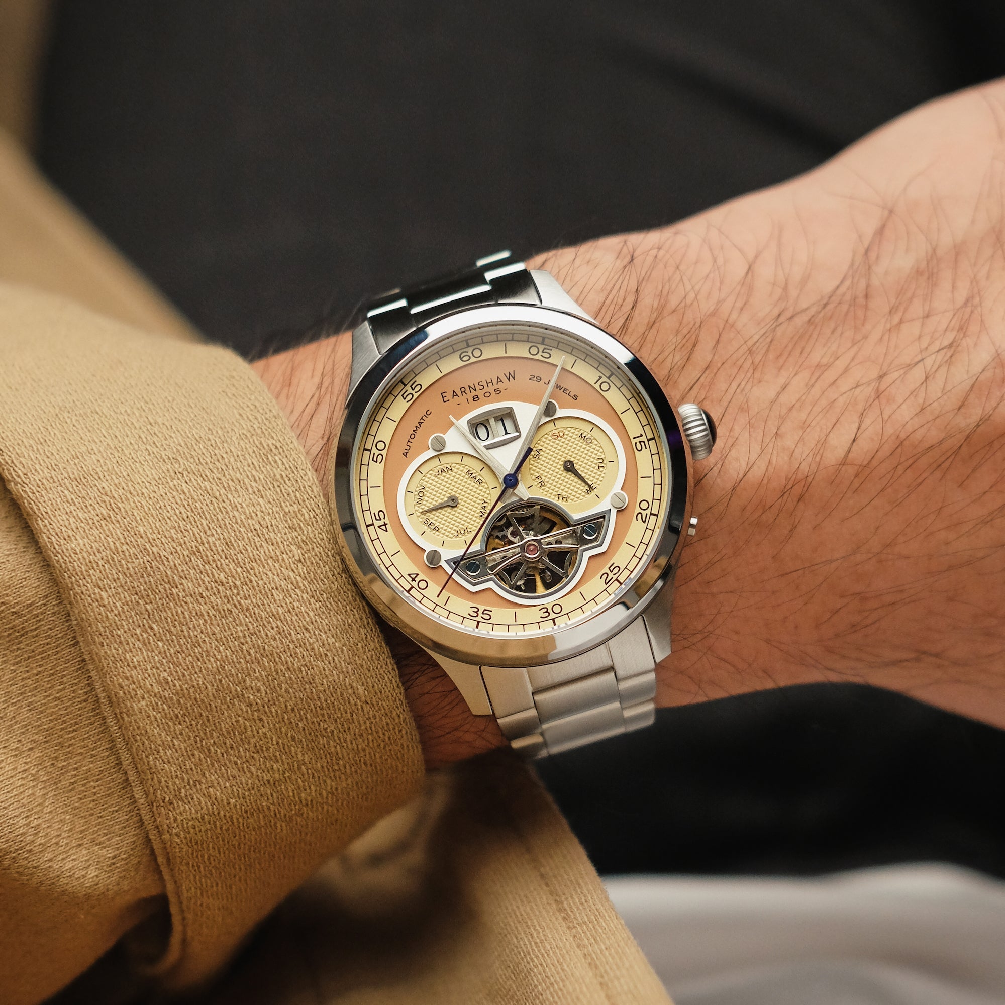 THOMAS EARNSHAW Thomas Earnshaw Baron Caramel Automatic Men's Watch ES-8187-33