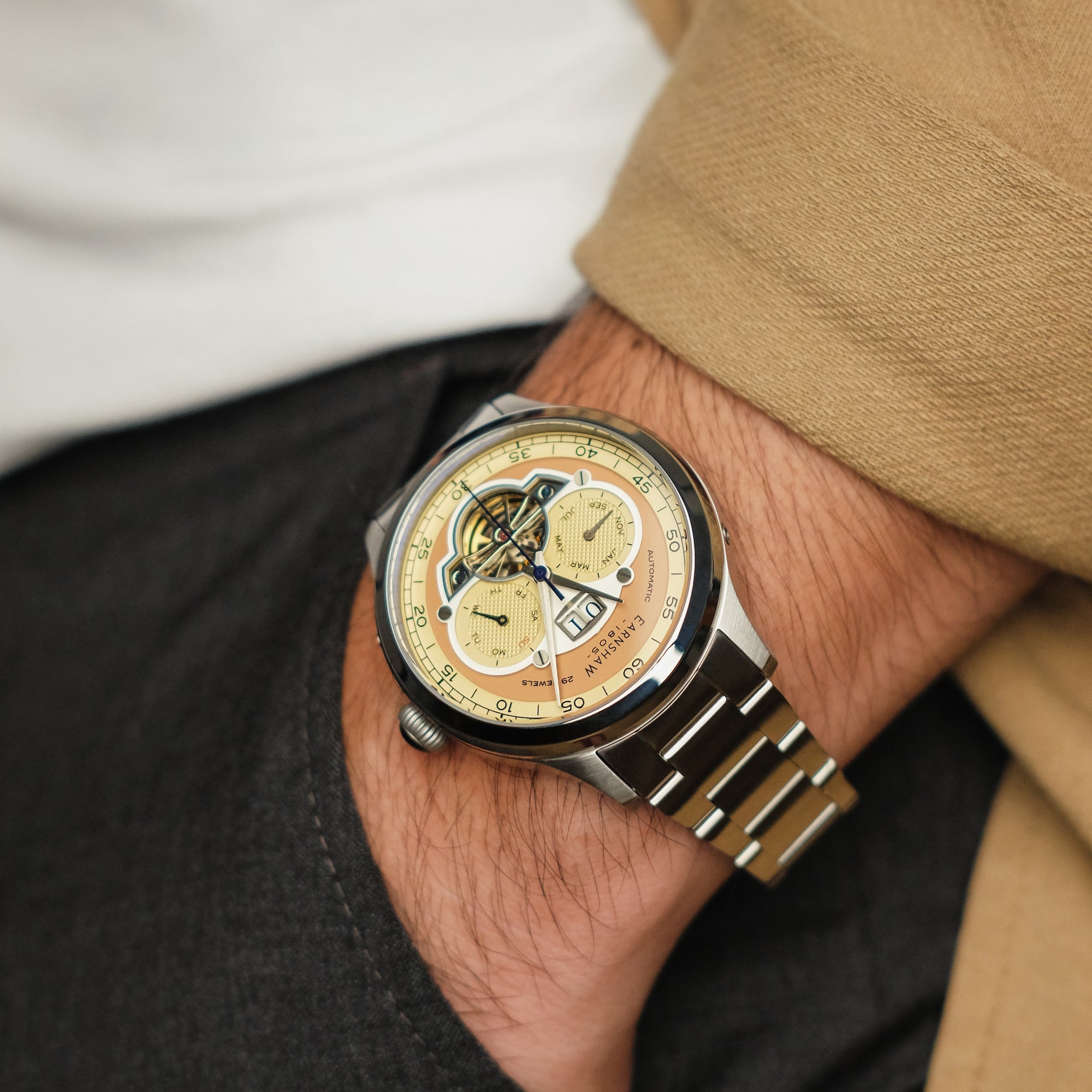 THOMAS EARNSHAW Thomas Earnshaw Baron Caramel Automatic Men's Watch ES-8187-33