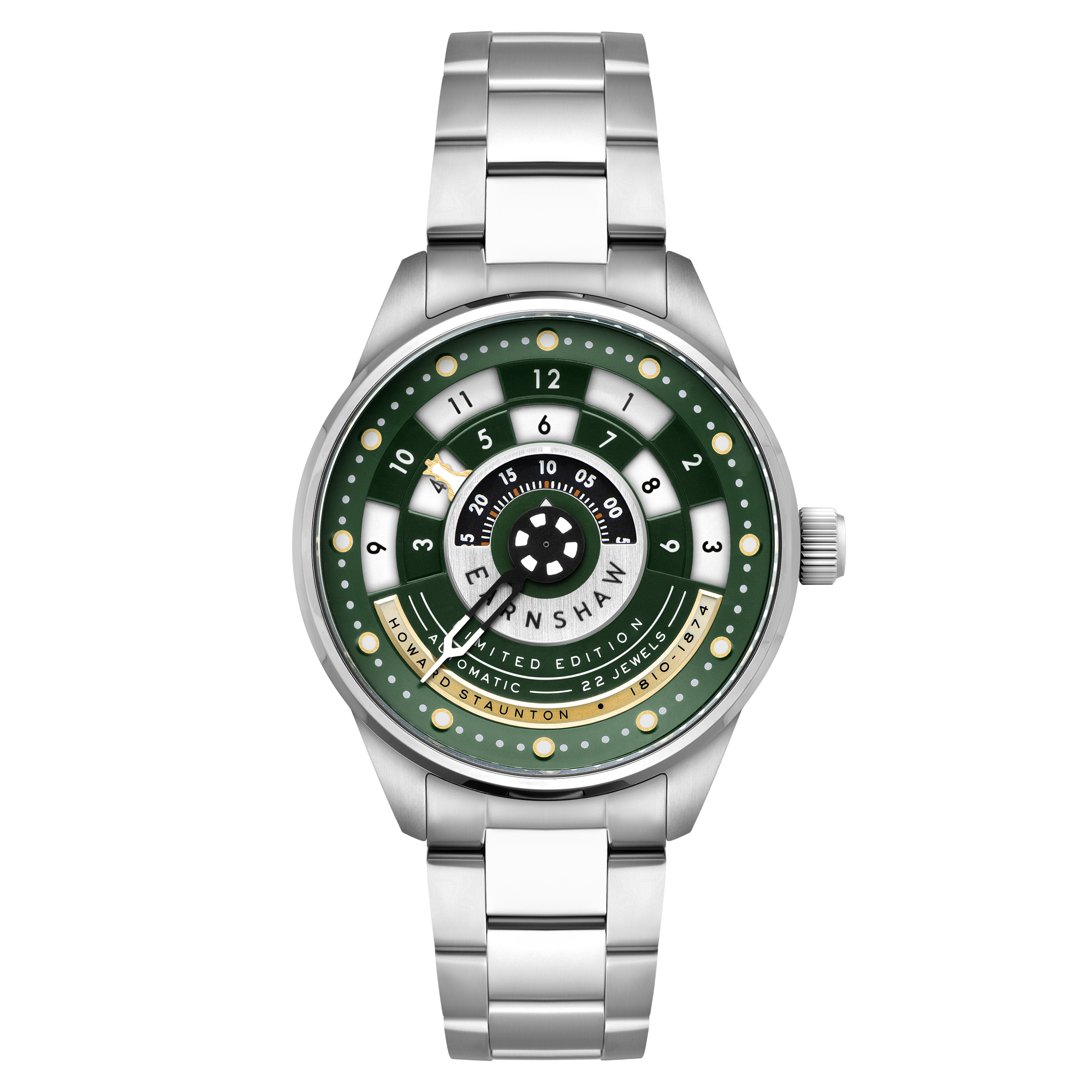 THOMAS EARNSHAW Thomas Earnshaw Staunton Chess Set Automatic Limited Edition Castling Green Men's Watch ES-8282-88