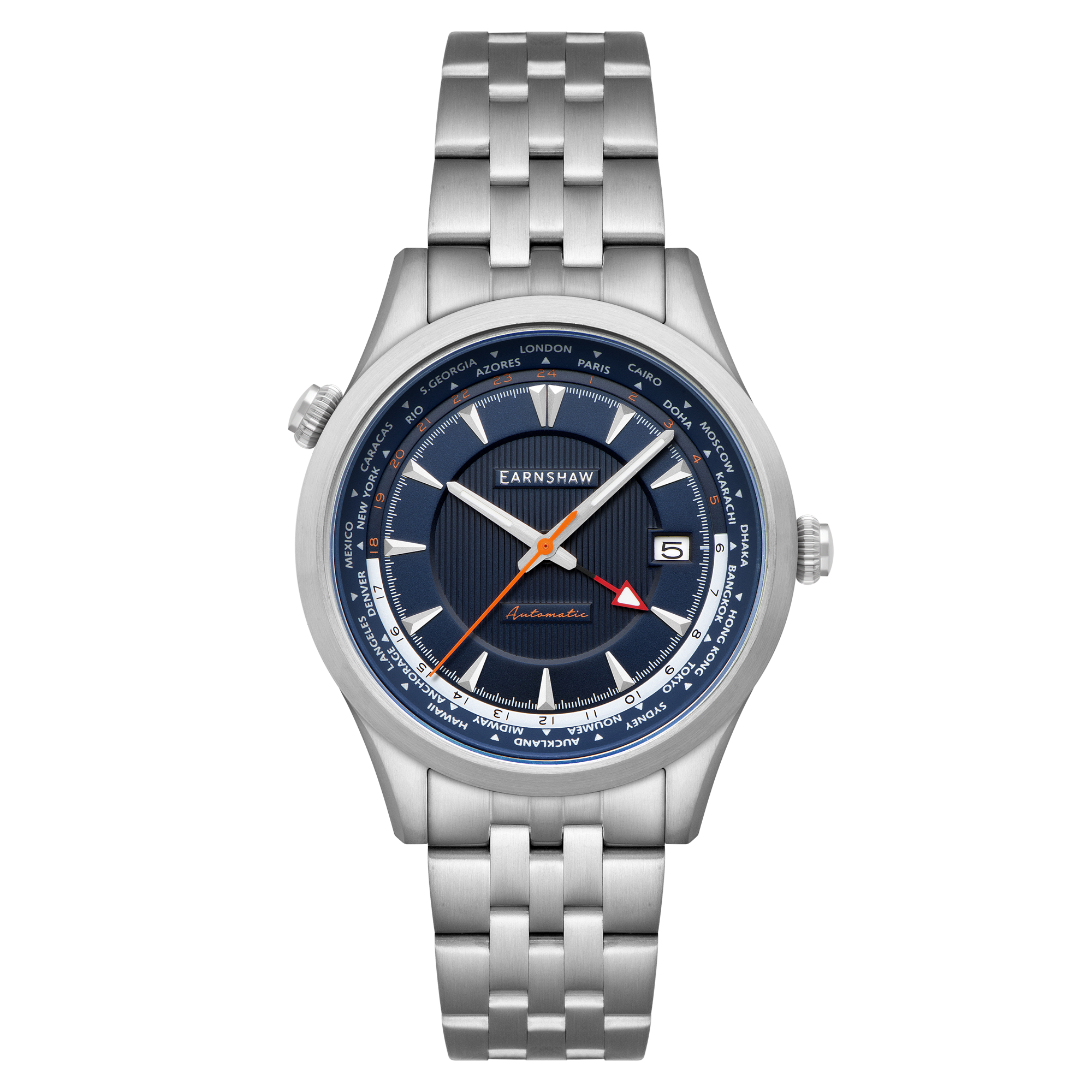 THOMAS EARNSHAW Thomas Earnshaw World Timer GMT Automatic Imperial Blue Men's Watch ES-8292-22