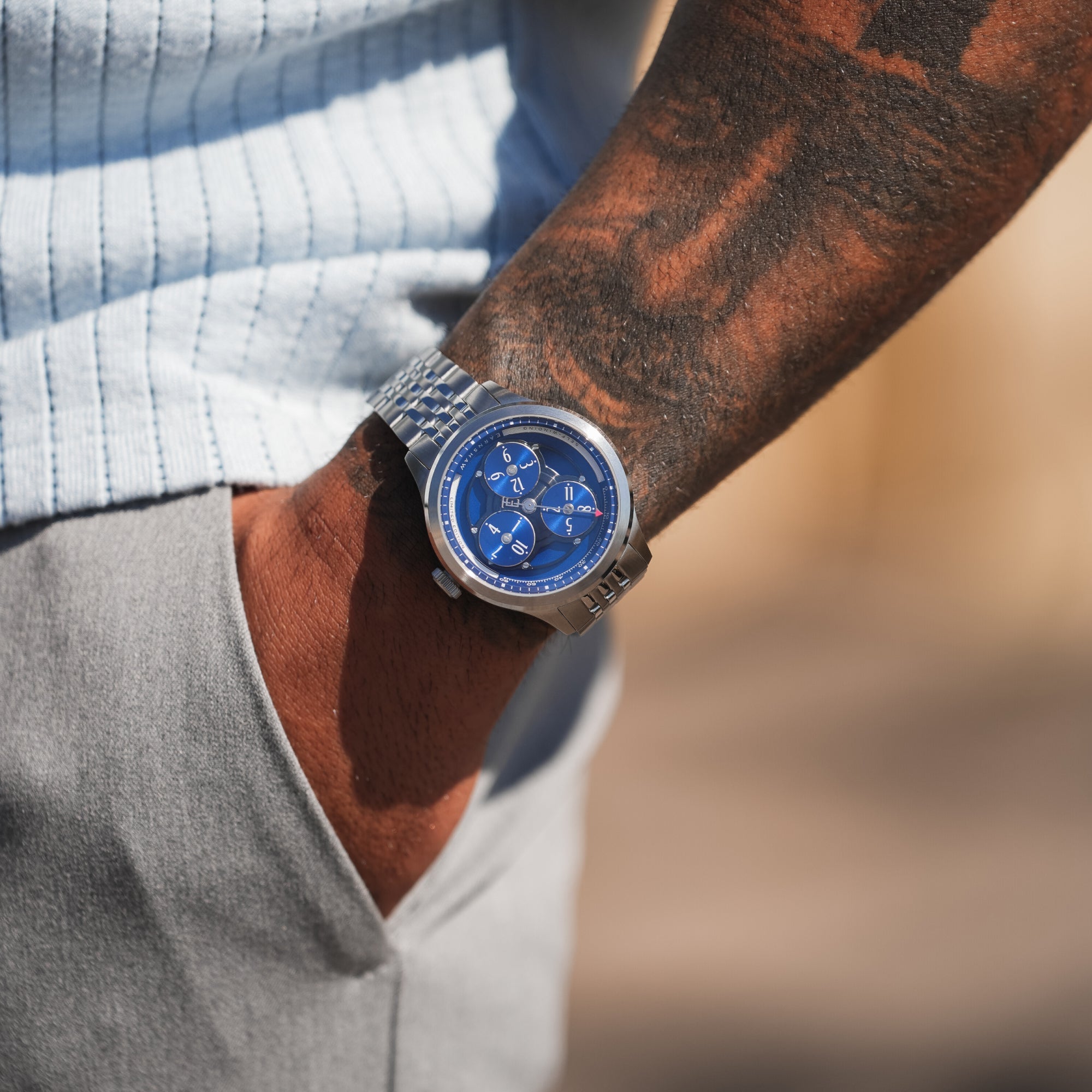 THOMAS EARNSHAW Thomas Earnshaw Engineer Hexham Trisect Automatic Limited Edition Onyx Blue Men's Watch ES-8304-22