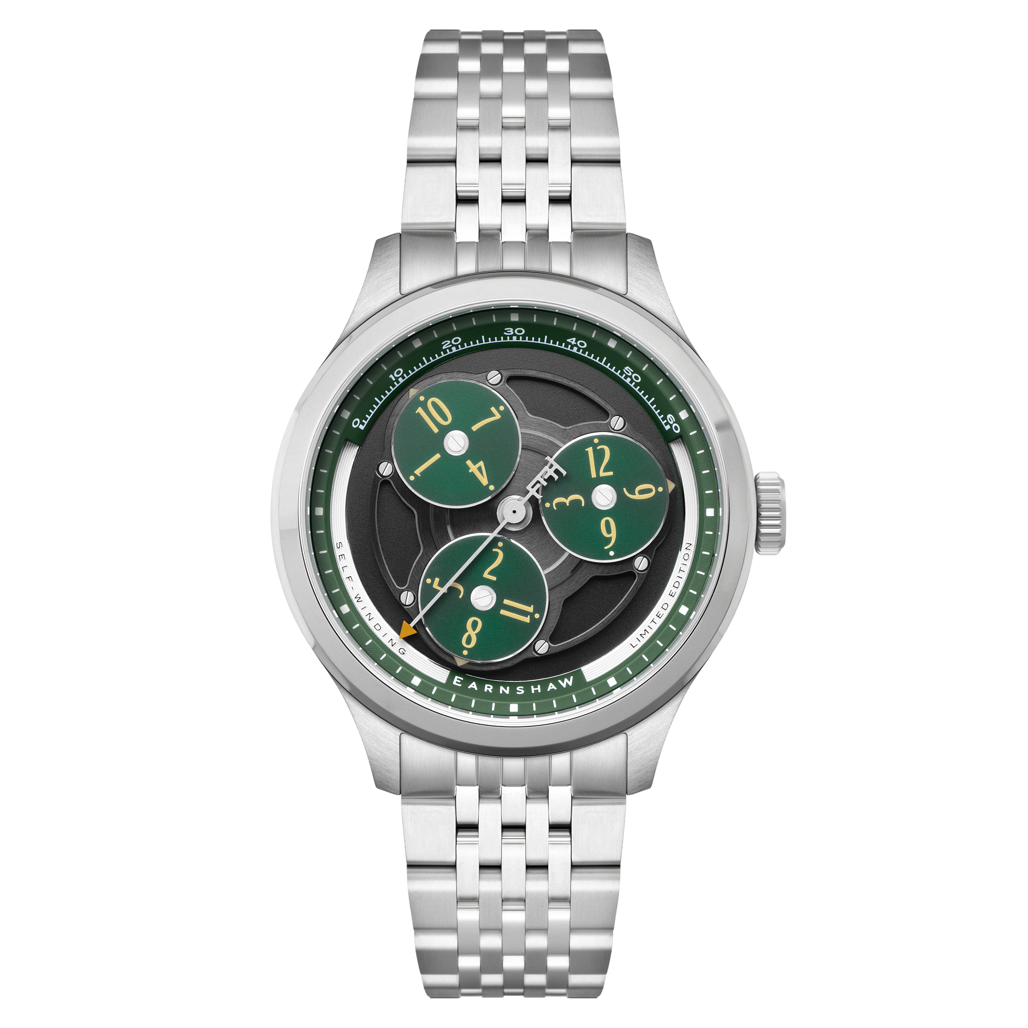 THOMAS EARNSHAW Thomas Earnshaw Engineer Hexham Trisect Automatic Limited Edition Slate Silver Men's Watch ES-8304-44