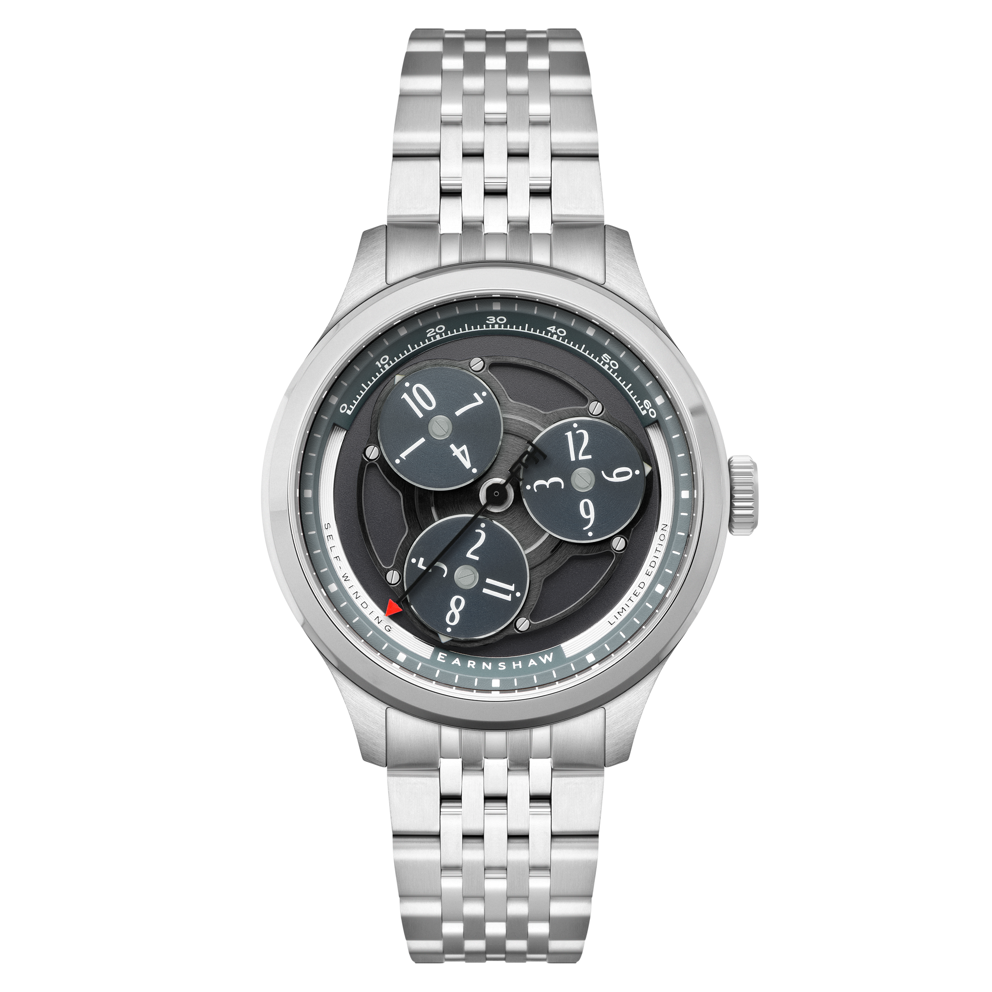 THOMAS EARNSHAW Thomas Earnshaw Engineer Hexham Trisect Automatic Limited Edition Charcoal Red Men's Watch ES-8304-55