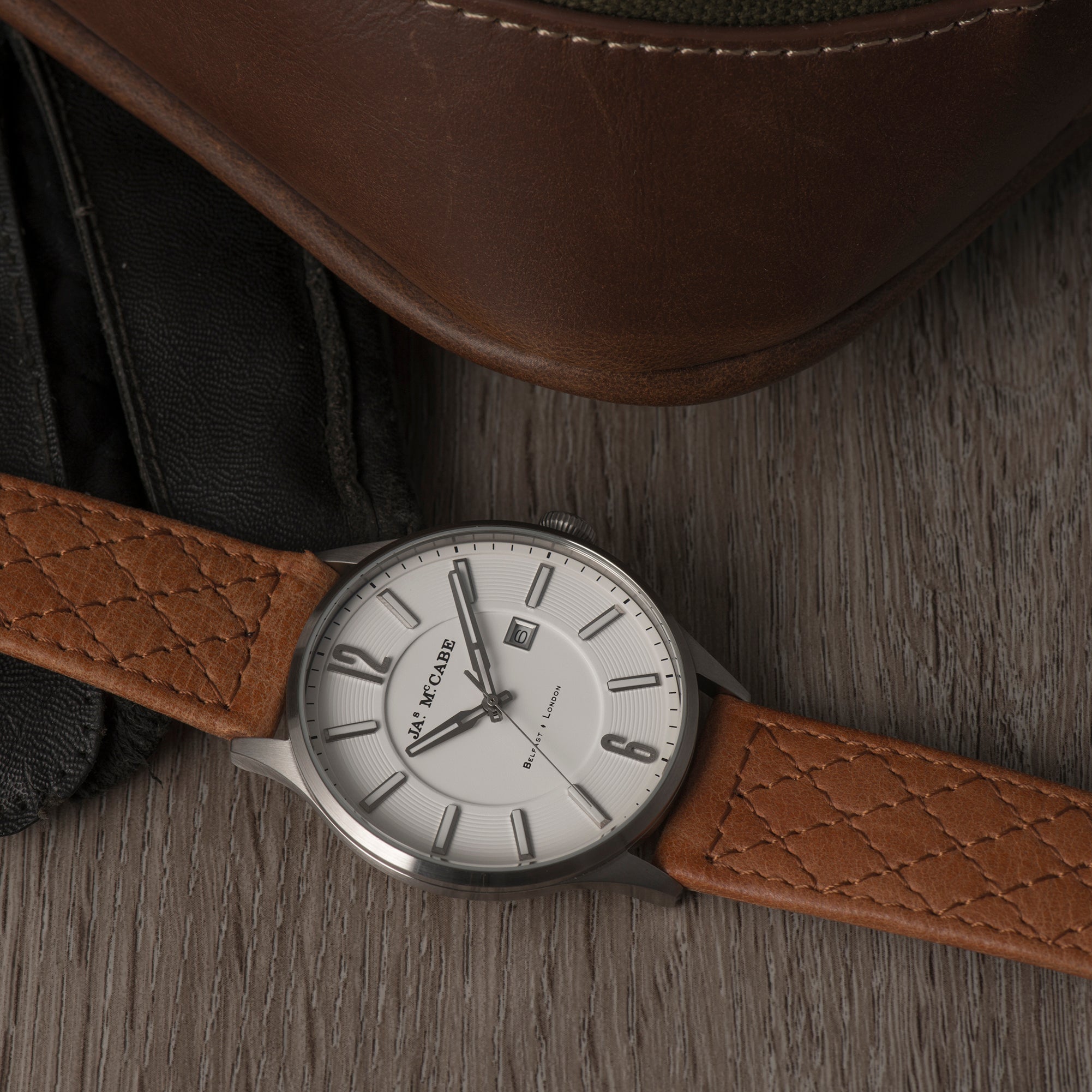 James McCabe London Cross Stitch White Men's Watch JM-1027-07