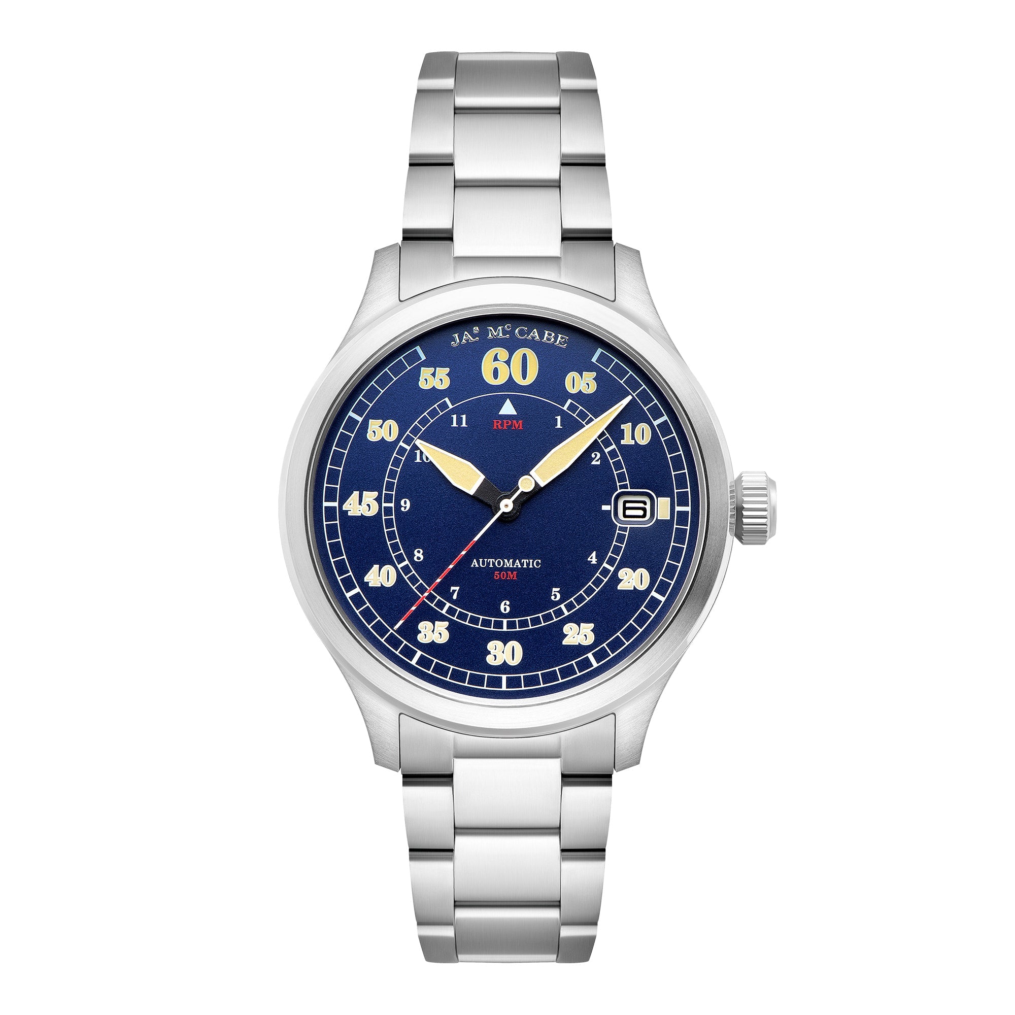 JAMES MCCABE James McCabe Cobalt Blue Bobber Automatic Men's Watch JM-1050-33