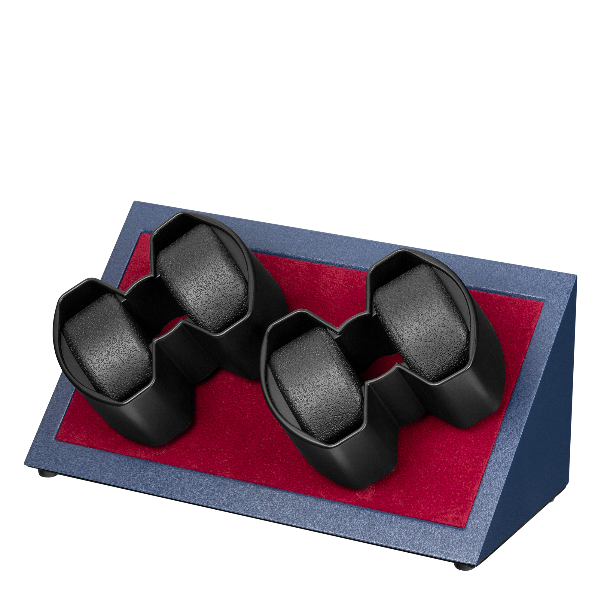 Mainspring Oxford Augustine 4-Slot Watch Winder -  Navy Blue - MS-WIN-AUG4-01