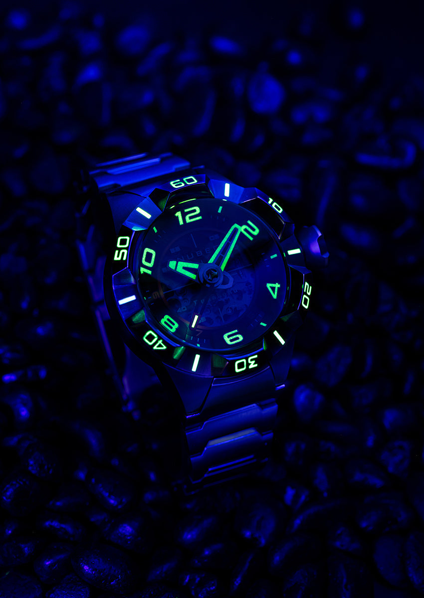 NUBEO Nubeo Puhahonu Men's Automatic Skeleton Magma Green Watch NB-6036-33-D (Damaged Packaging)
