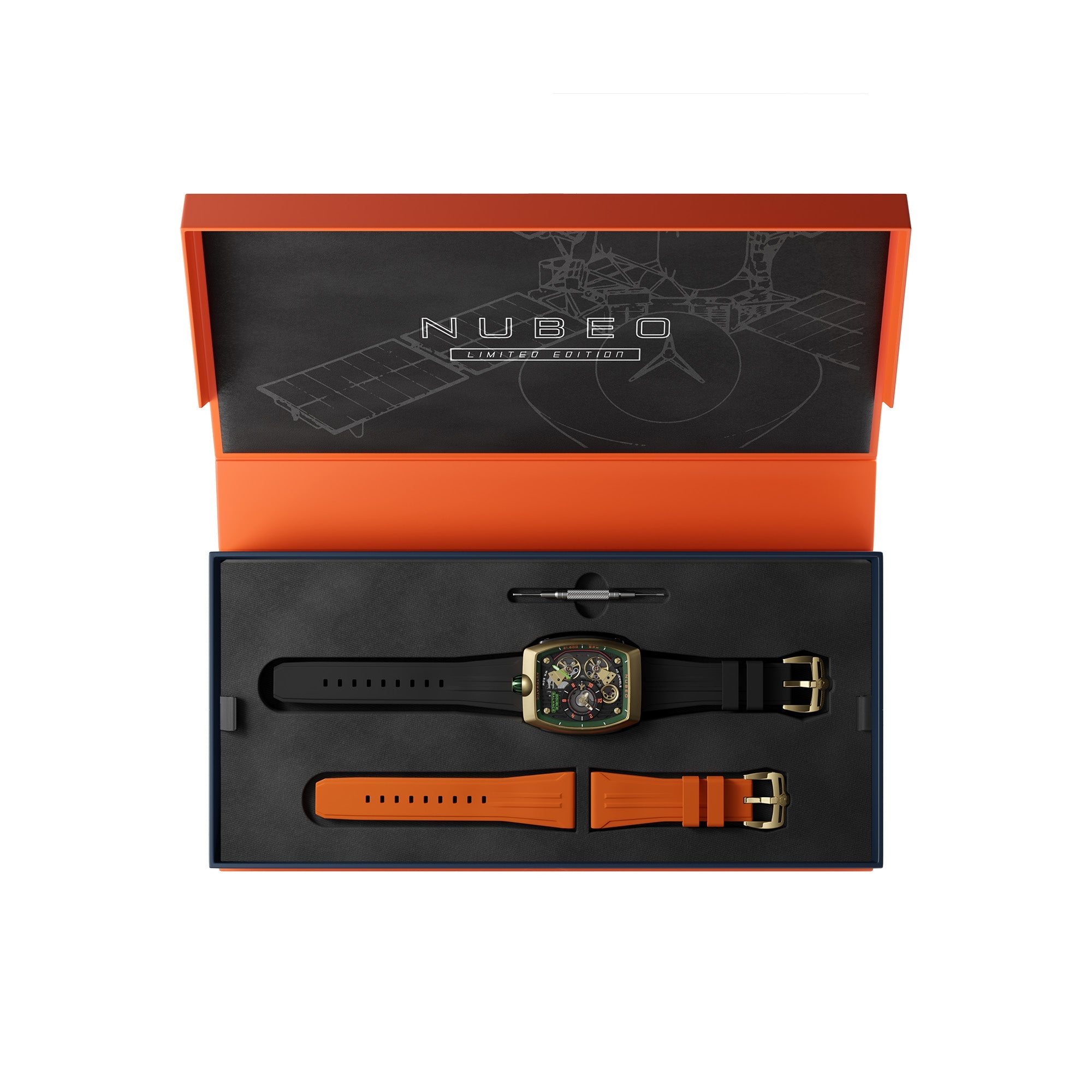 NUBEO Nubeo Space Viking Men's Automatic Skeleton Industrial Rose Watch NB-6064-01
